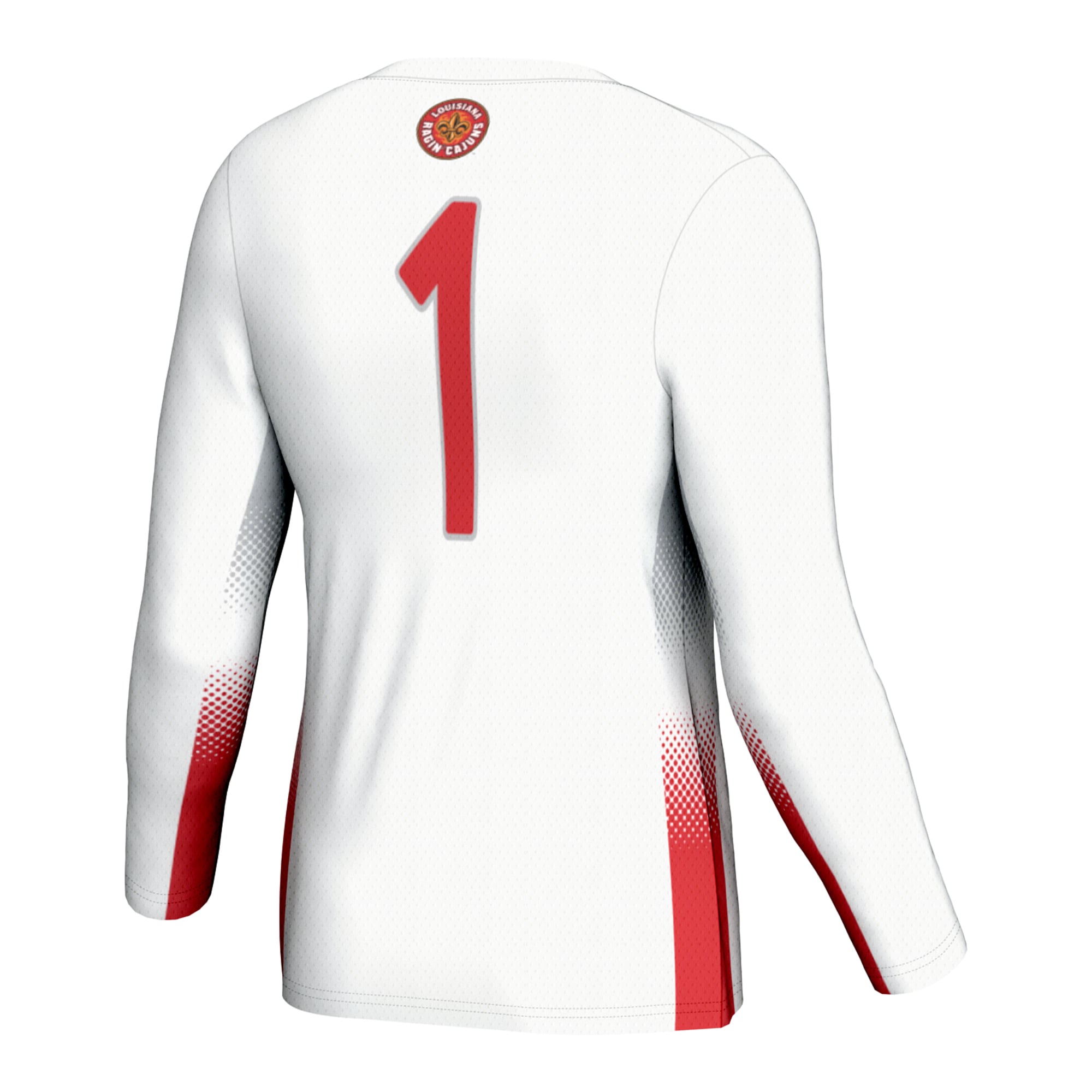 #1 Louisiana Ragin' Cajuns Unisex Lightweight Volleyball Jersey White - back view