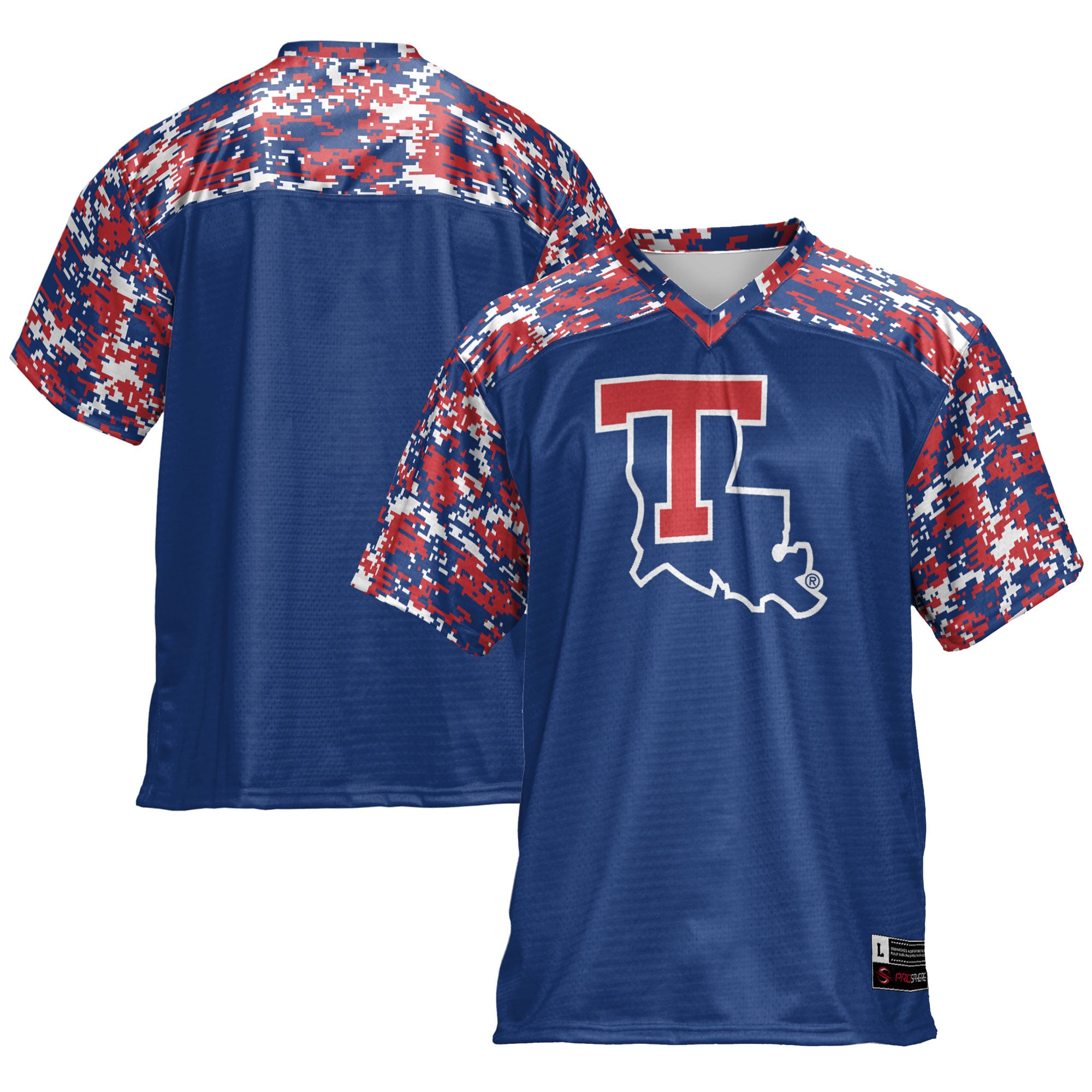 Louisiana Tech Bulldogs Football Jersey Blue - front and back view