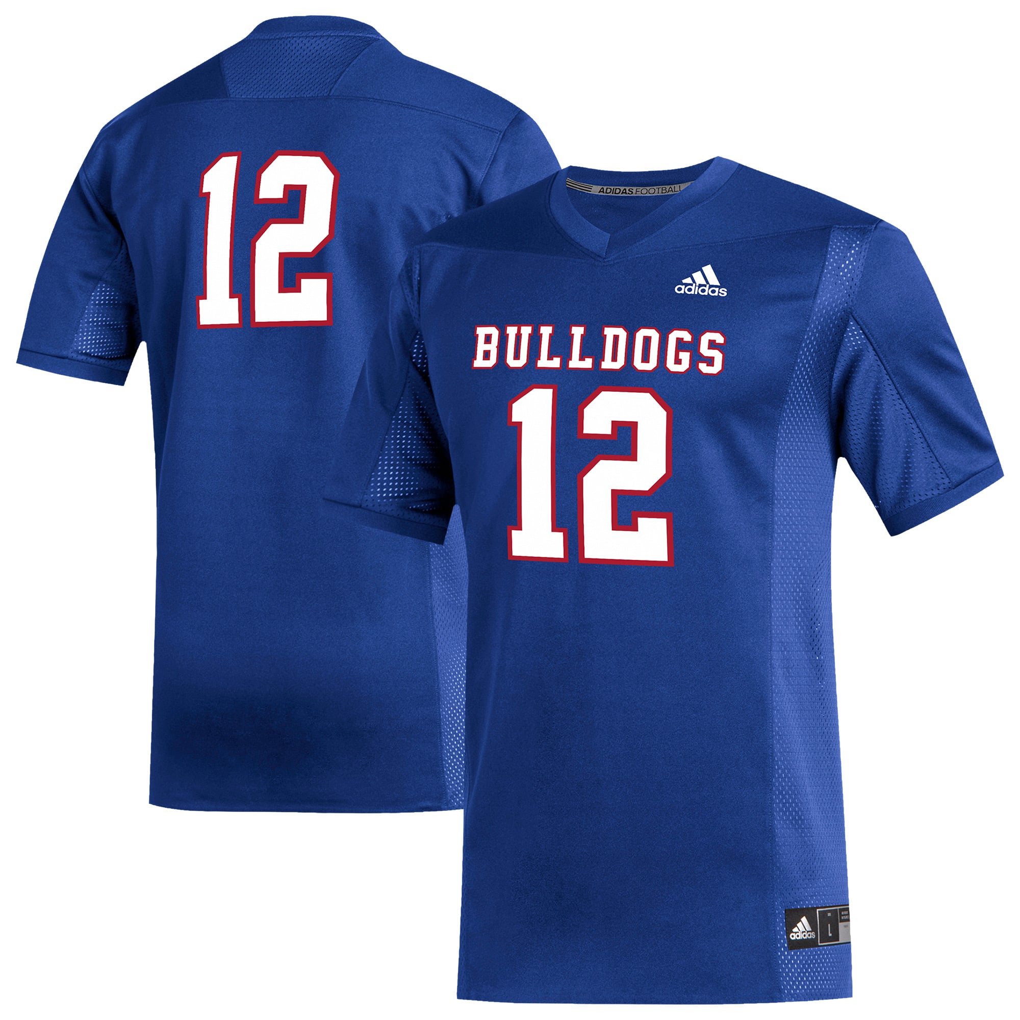 #1 Louisiana Tech Bulldogs Football Jersey Royal - front and back view