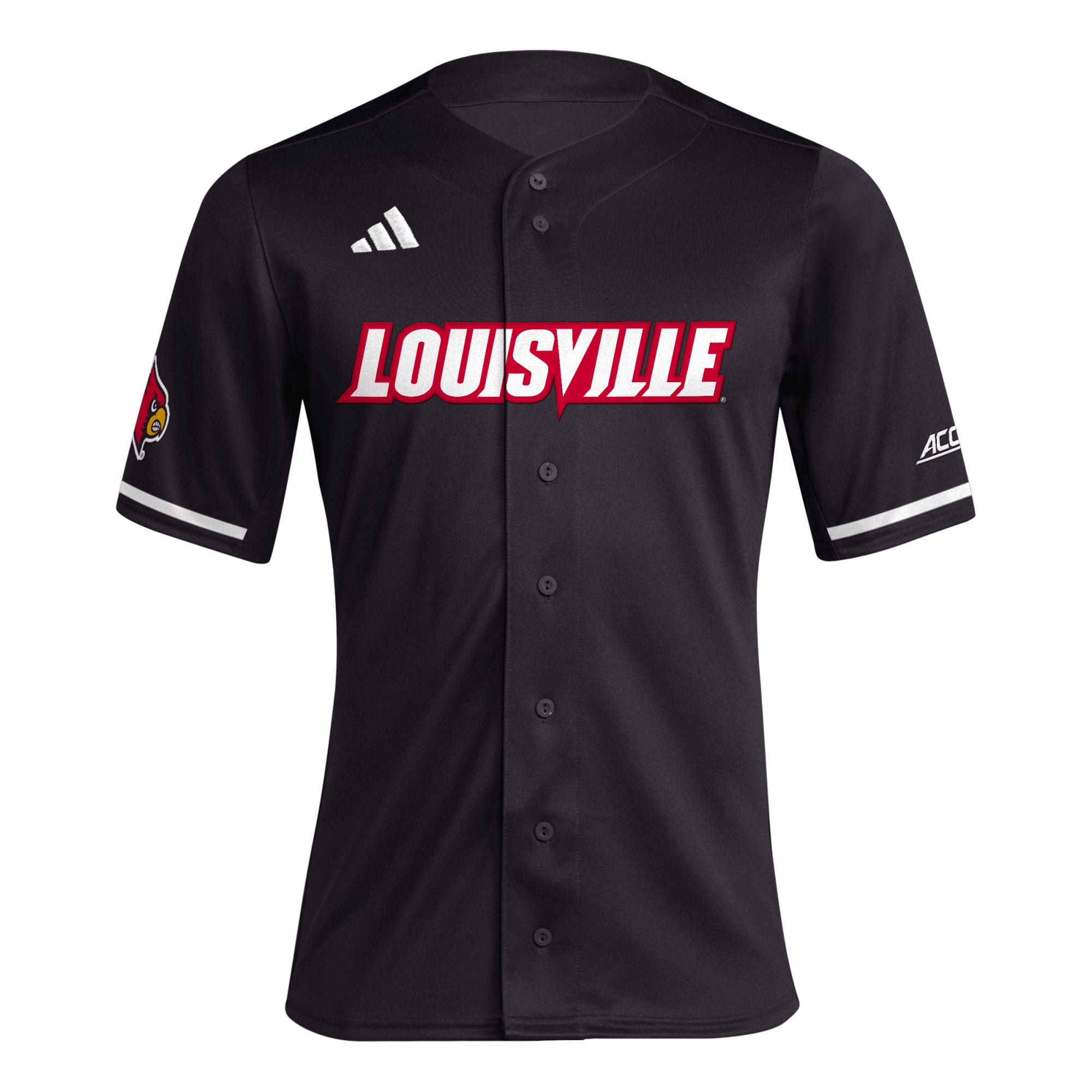 Louisville Cardinals Baseball Jersey Black - front view