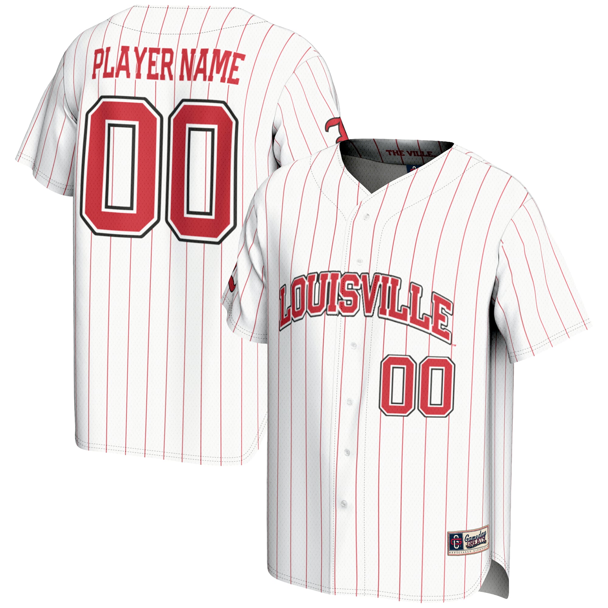Louisville Cardinals Lightweight Baseball Jersey White - front and back view