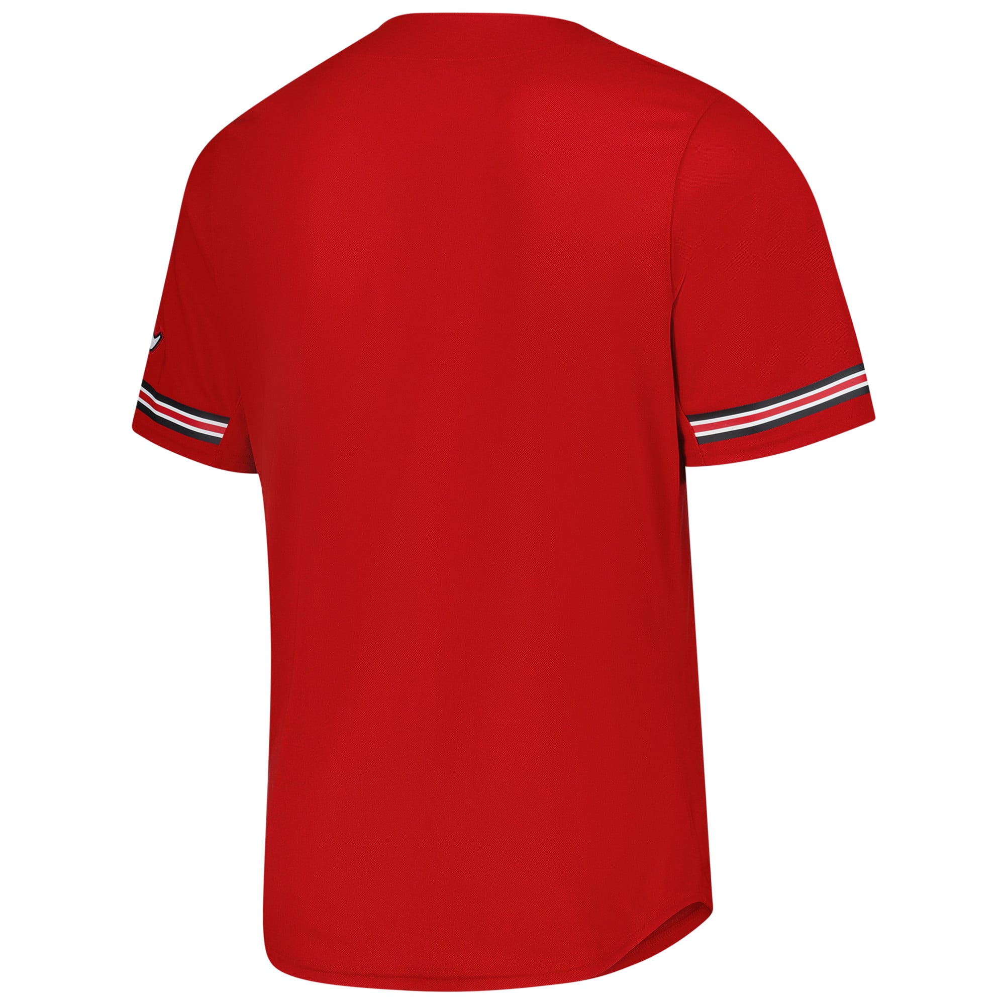 Louisville Cardinals Reversible Retro Full-Button Baseball Jersey Red - back view