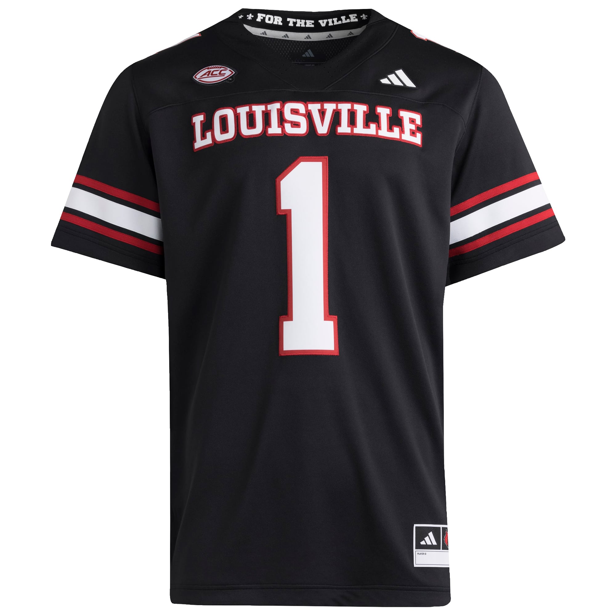 #1 Louisville Cardinals Strategy Jersey Black - front view