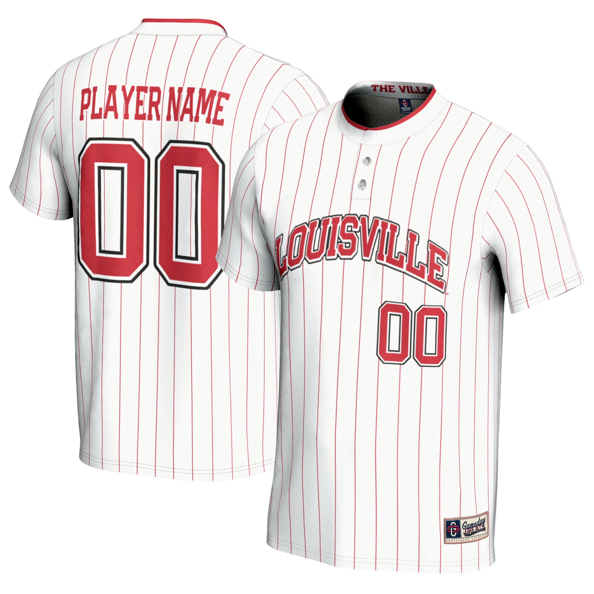 Louisville Cardinals Unisex Lightweight Softball Jersey White - front and back view