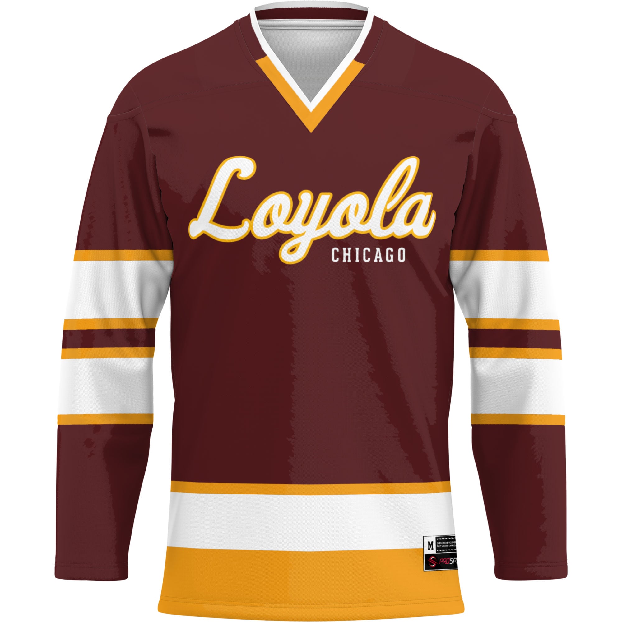 Loyola Chicago Ramblers Hockey Jersey Maroon - front view