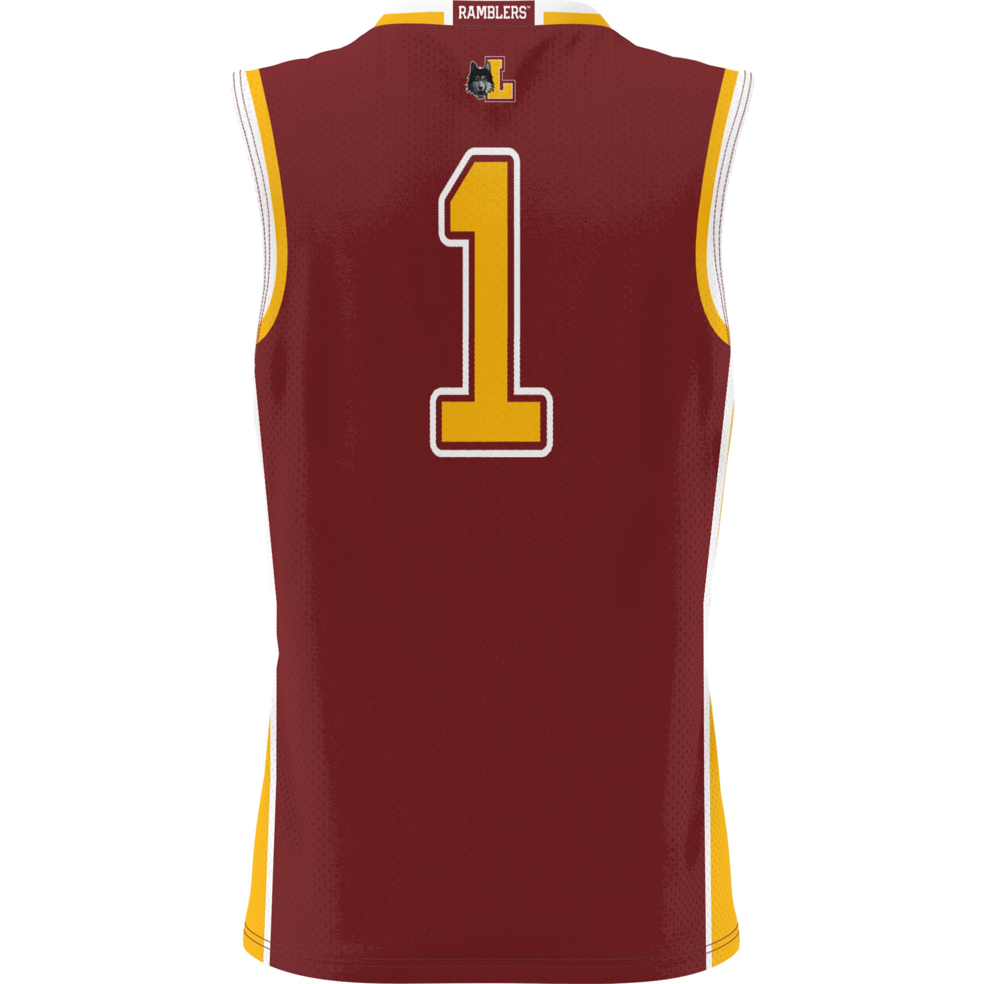 #1 Loyola Chicago Ramblers Lightweight Basketball Jersey Maroon - back view