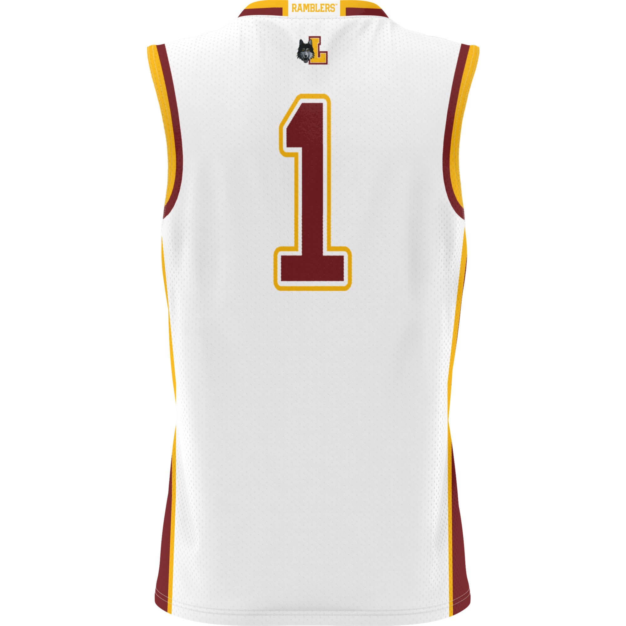 #1 Loyola Chicago Ramblers Lightweight Basketball Jersey White - back view