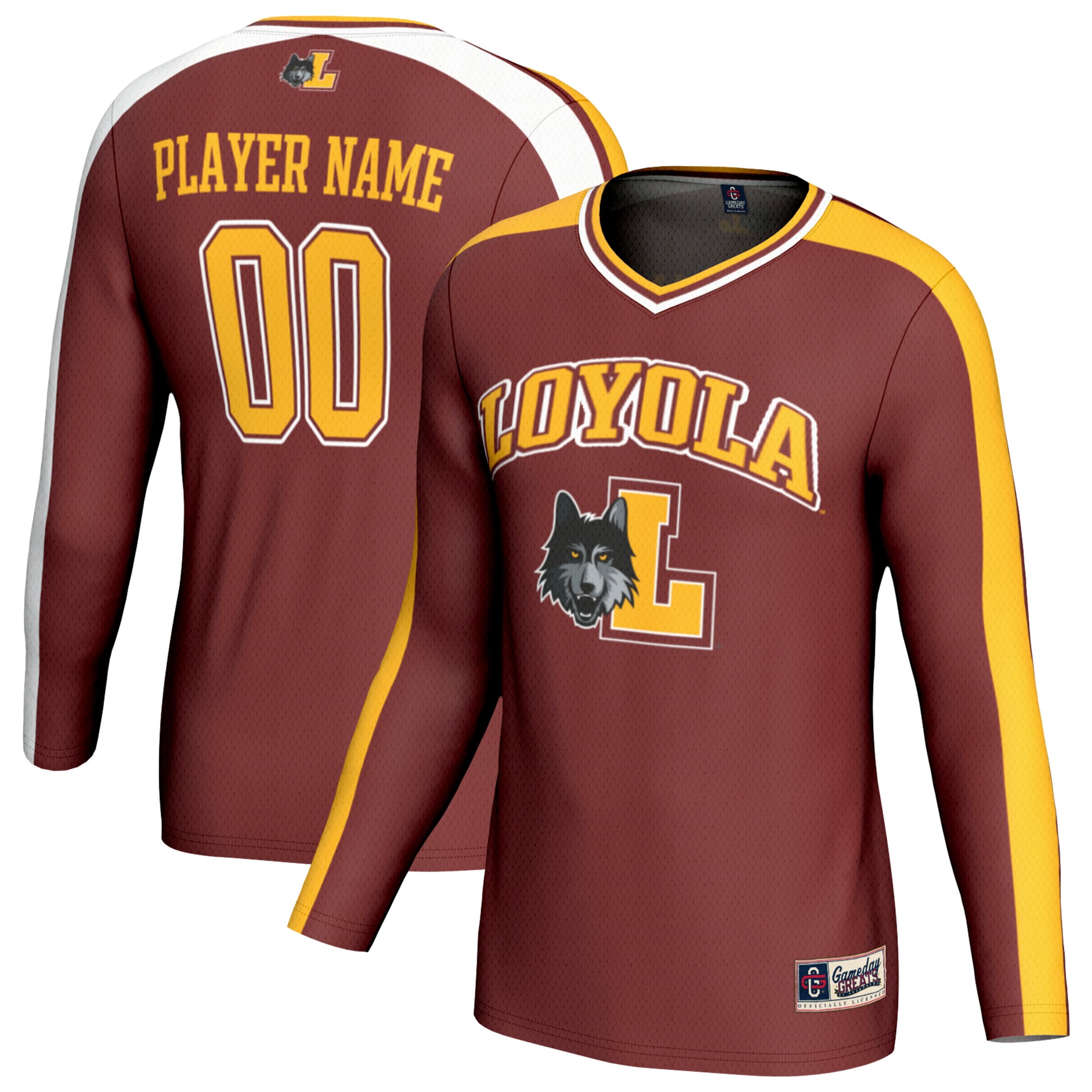 Loyola Chicago Ramblers Unisex Lightweight Collegiate Volleyball Fashion - front and back view