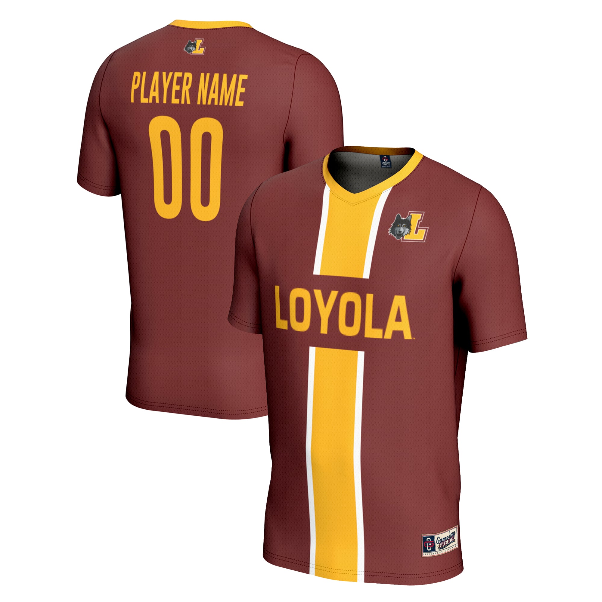 Loyola Chicago Ramblers Unisex Lightweight Soccer Jersey Maroon - front and back view