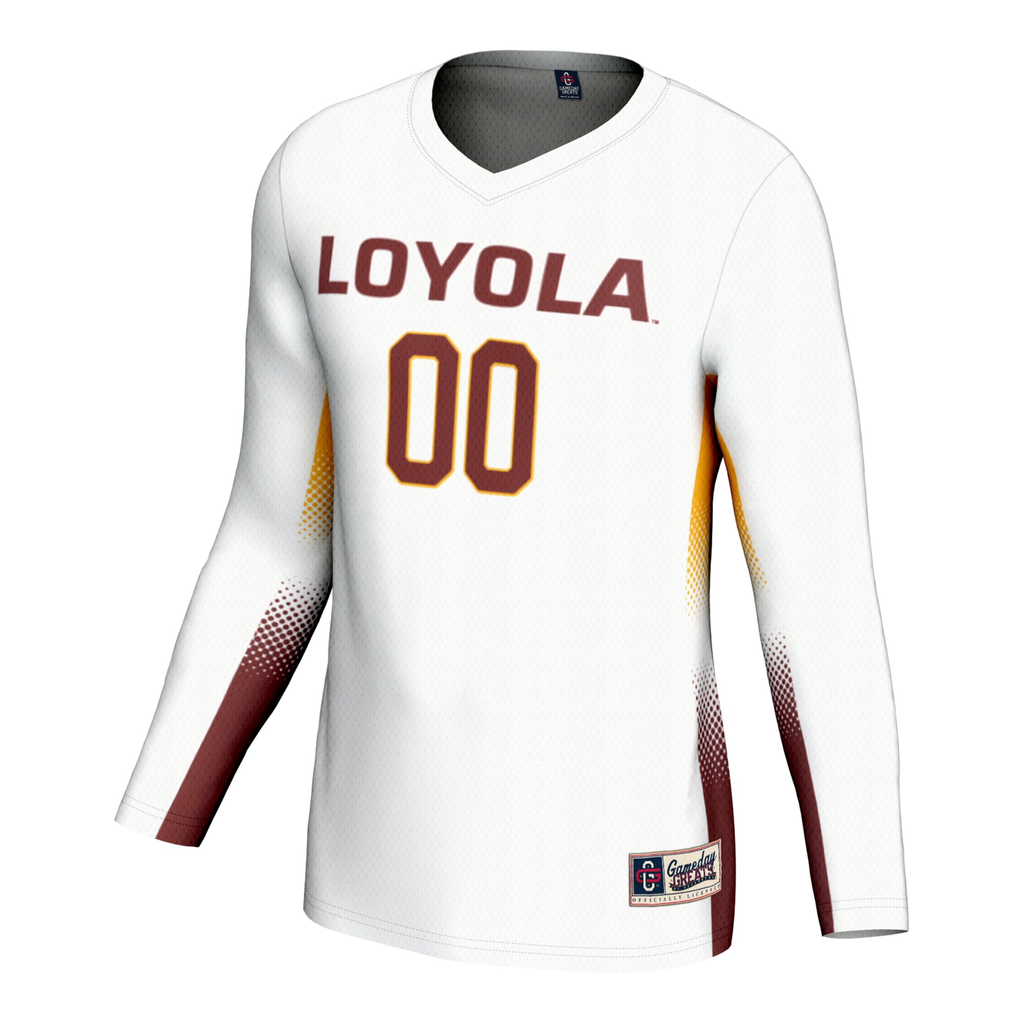 Loyola Chicago Ramblers Unisex Lightweight Volleyball Jersey White - front view