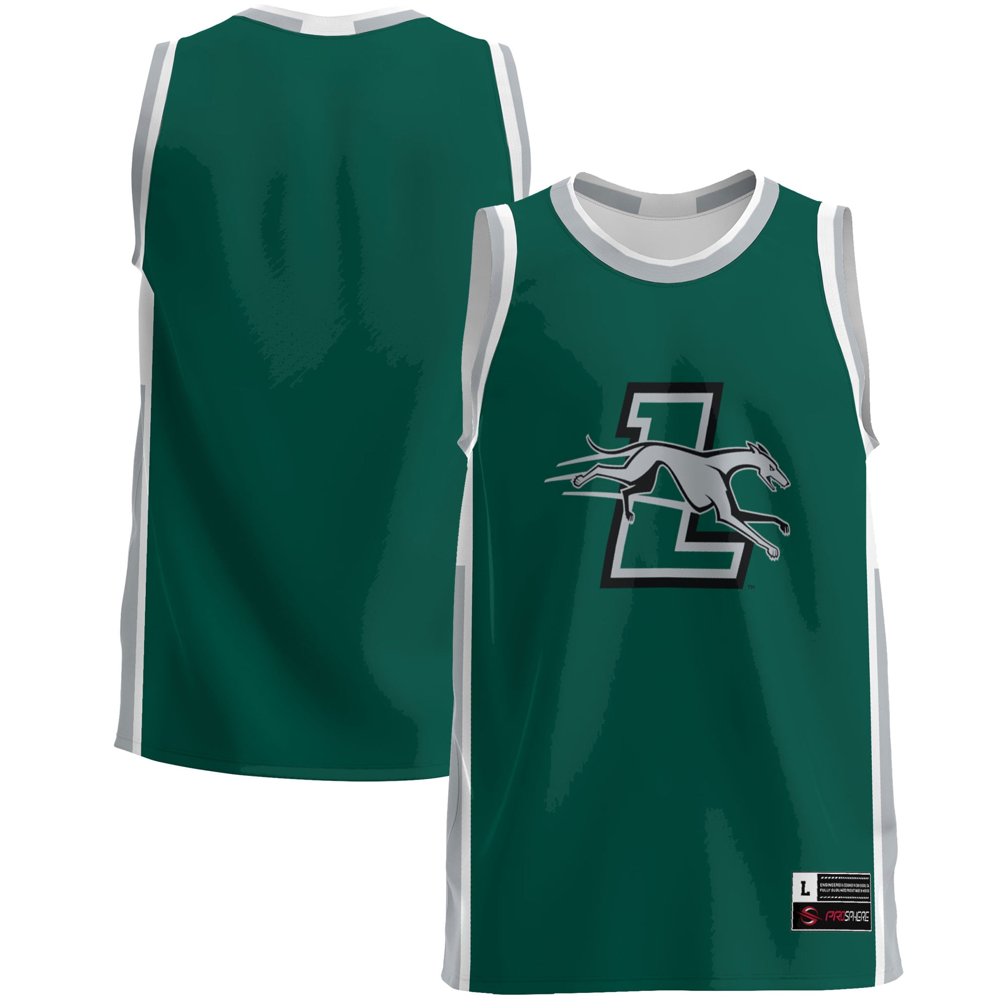 Loyola Greyhounds Lightweight Basketball Jersey Green - front and back view