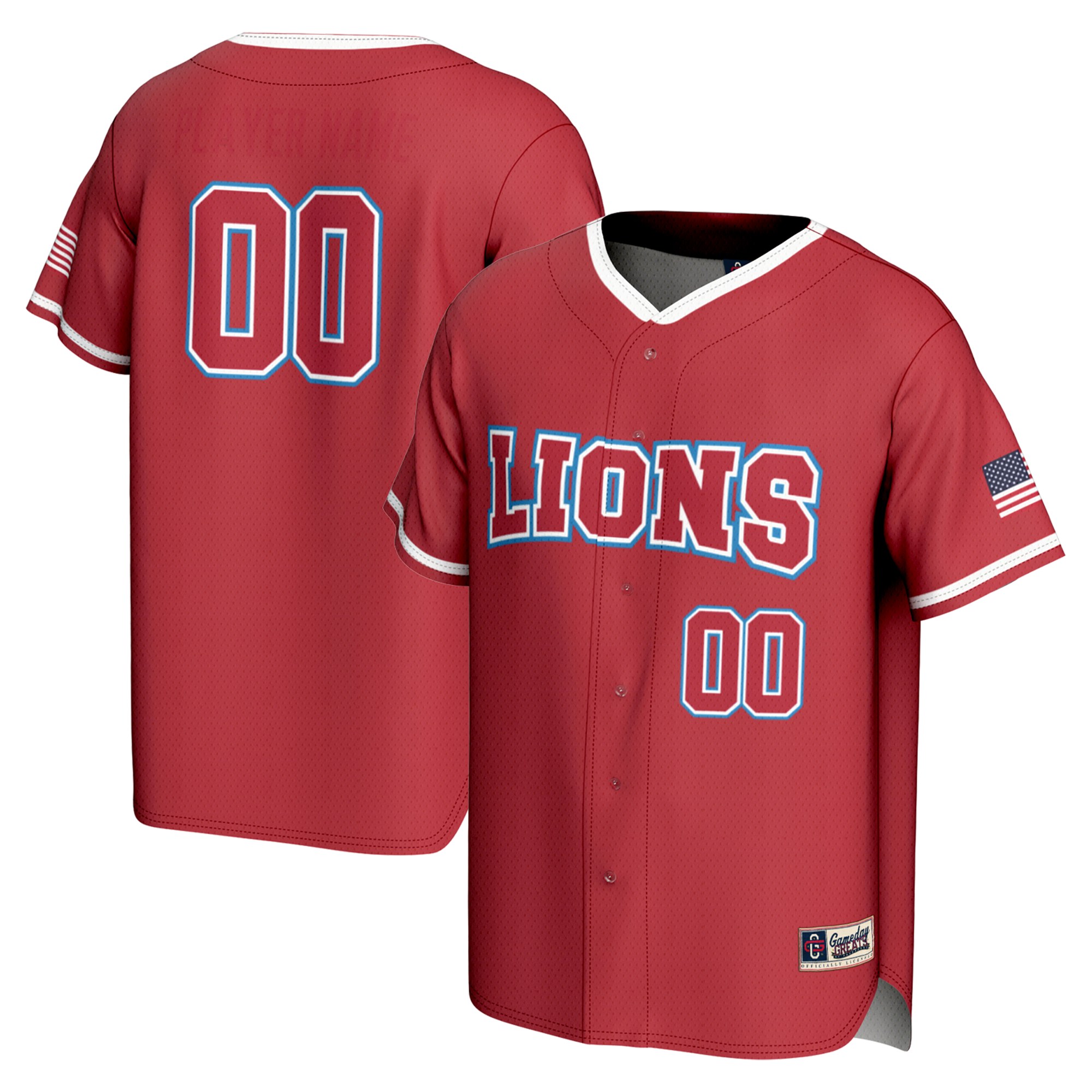 Loyola Marymount Lions Lightweight Baseball Jersey Red - front and back view