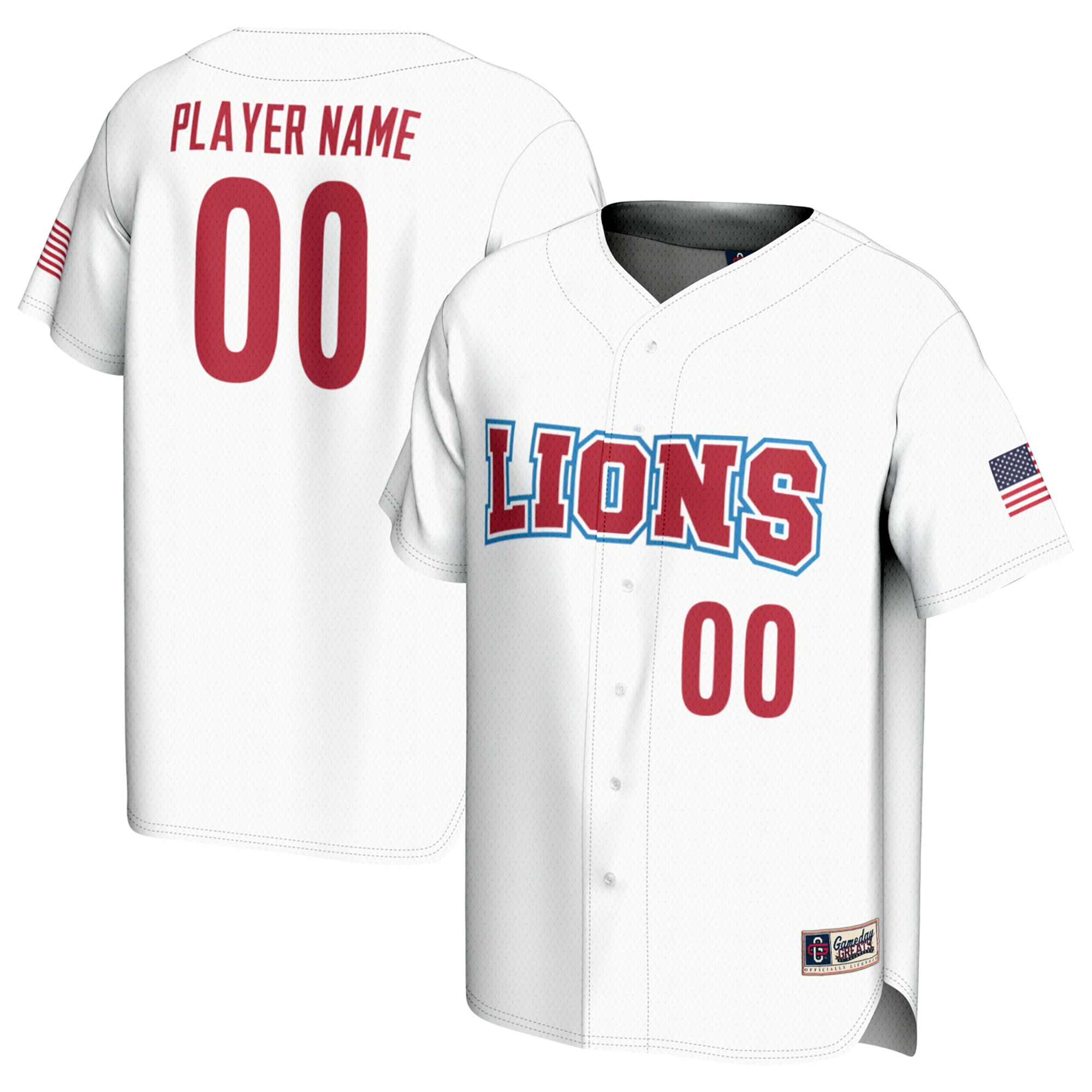 Loyola Marymount Lions Lightweight Baseball Jersey White - front and back view