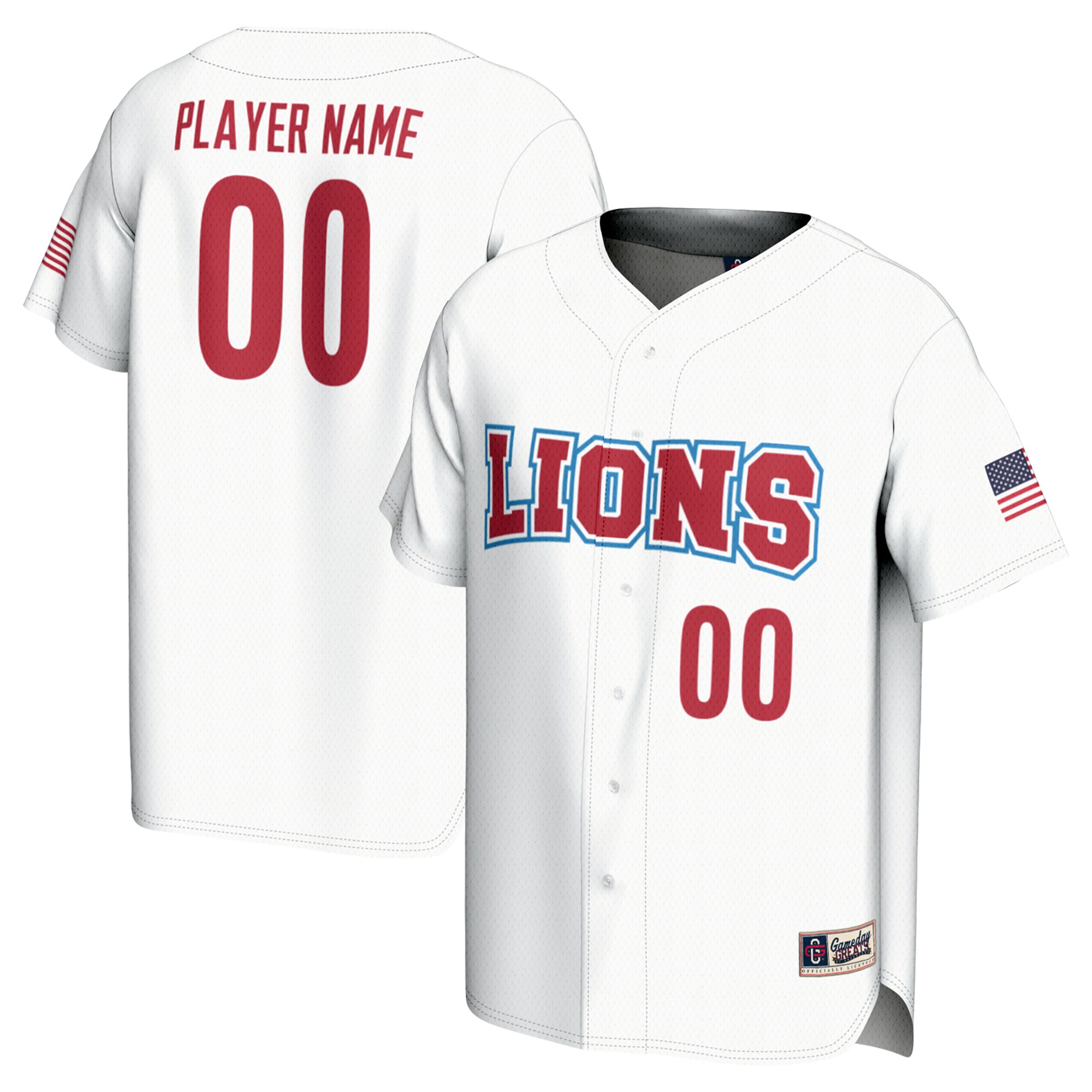Loyola Marymount Lions Youth Lightweight Baseball Jersey White - front and back view