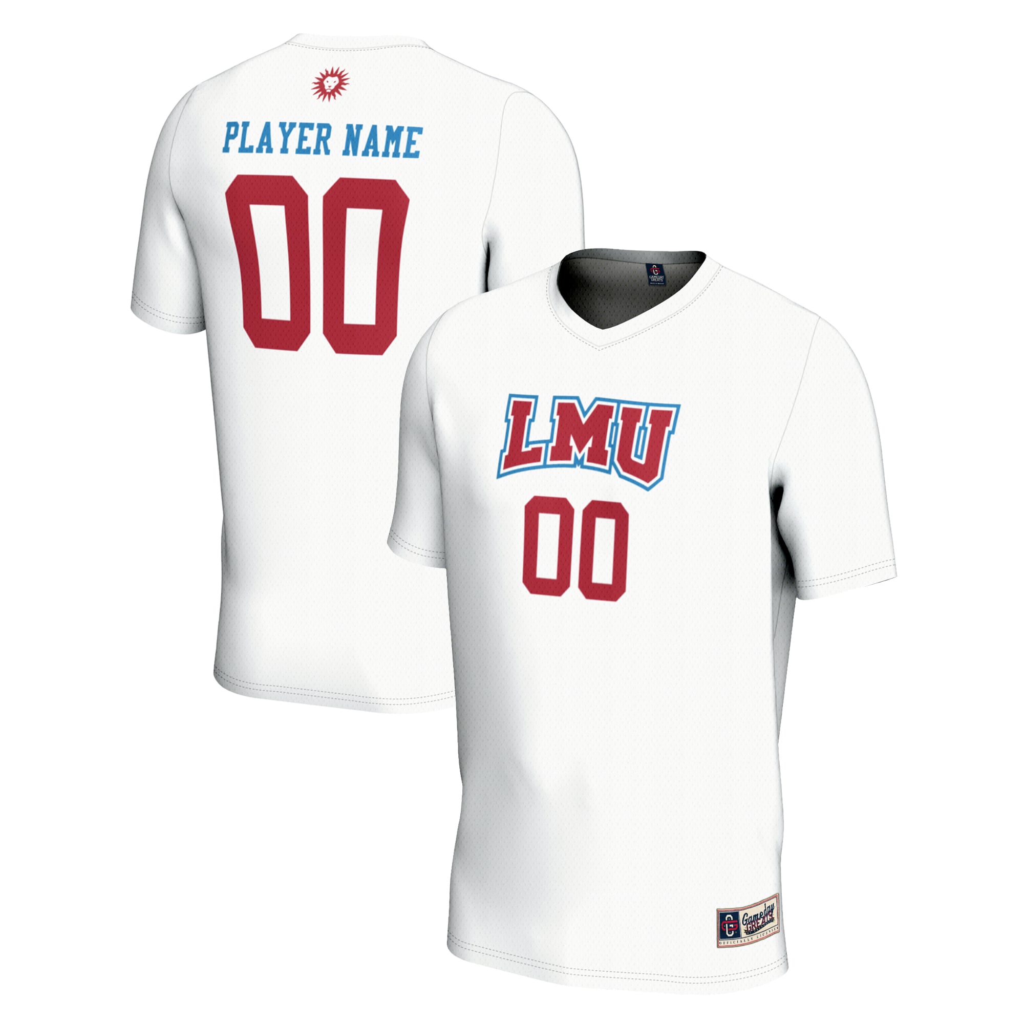 Loyola Marymount Lions Youth Lightweight Men's Soccer Jersey White - front and back view