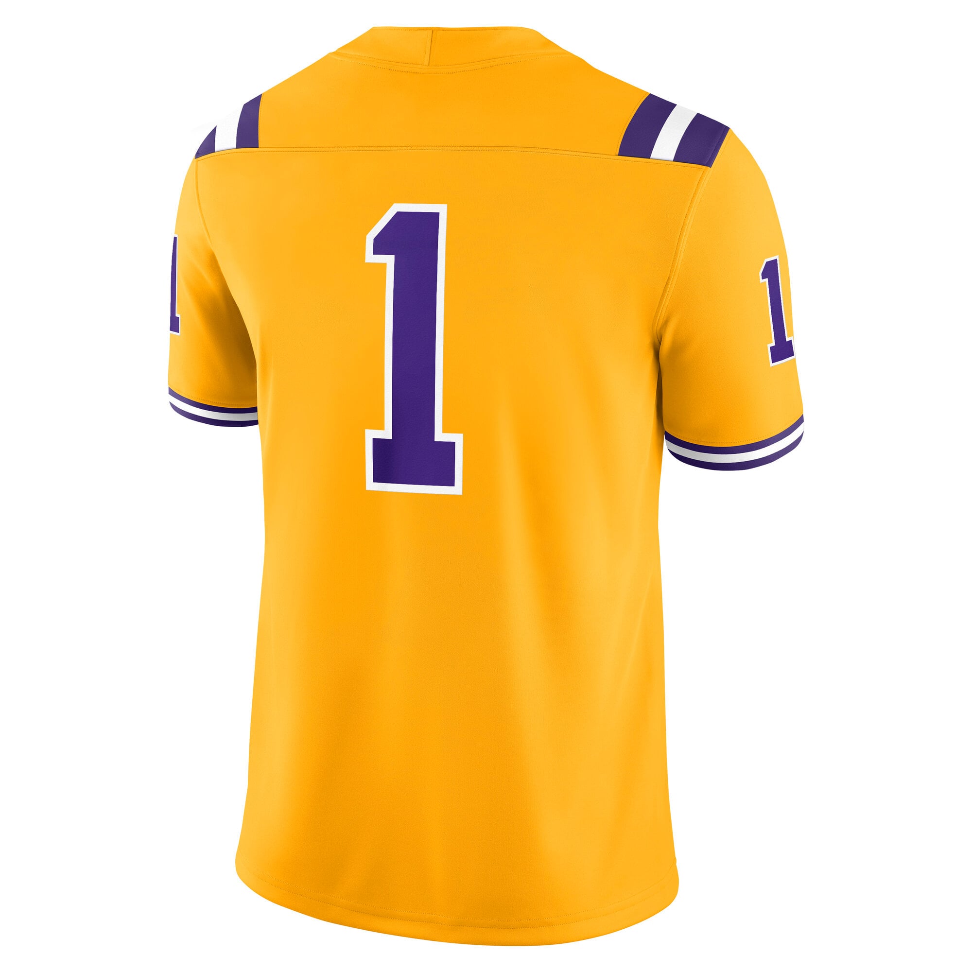 #1 LSU Tigers Alternate Jersey Gold - back view