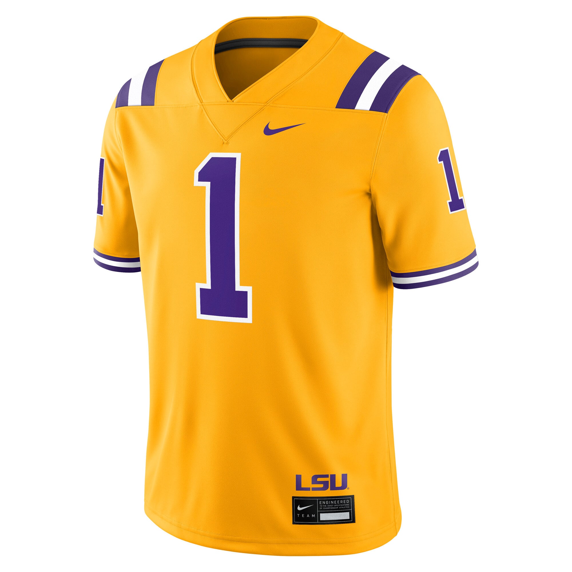 #1 LSU Tigers Alternate Jersey Gold - front view