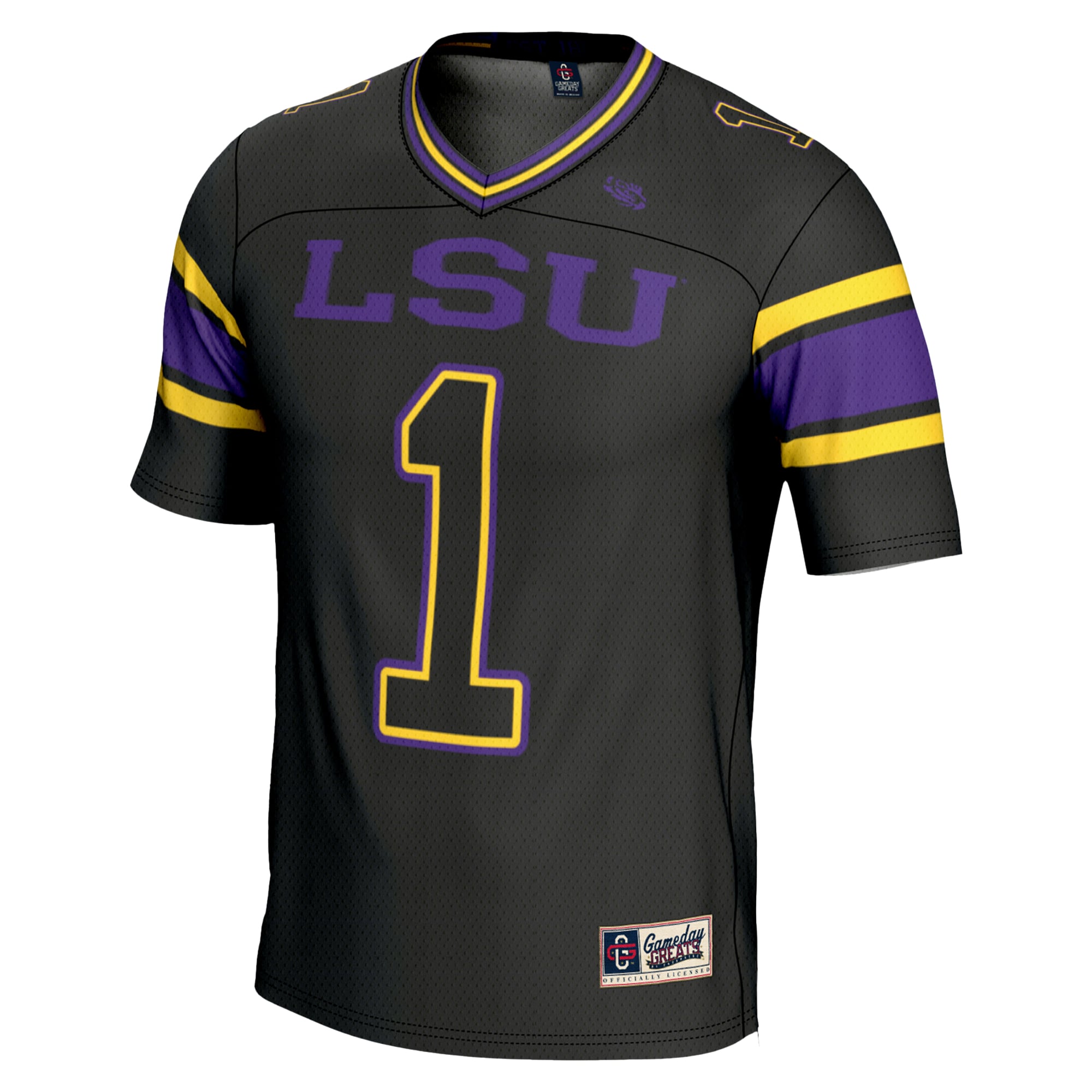 #1 LSU Tigers Endzone Football Jersey Black - back view