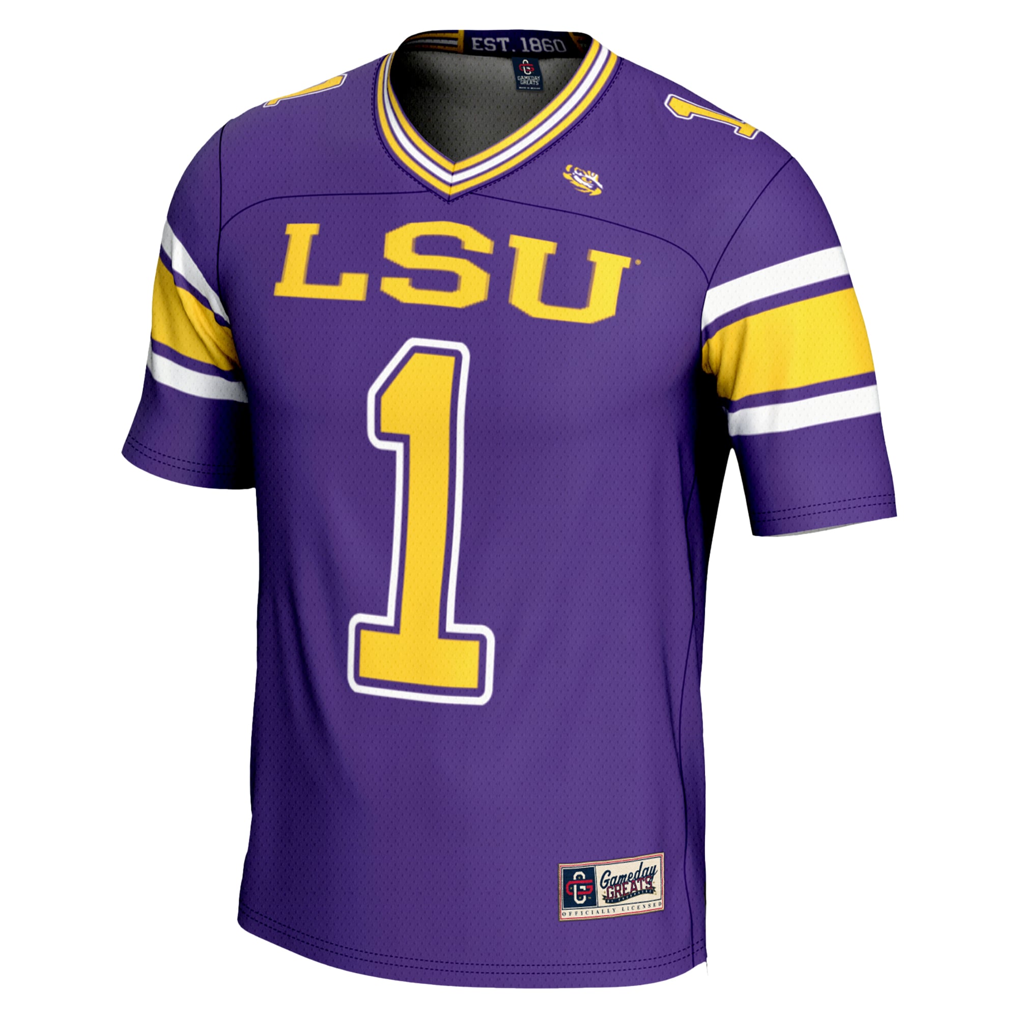 #1 LSU Tigers Endzone Football Jersey Purple - back view