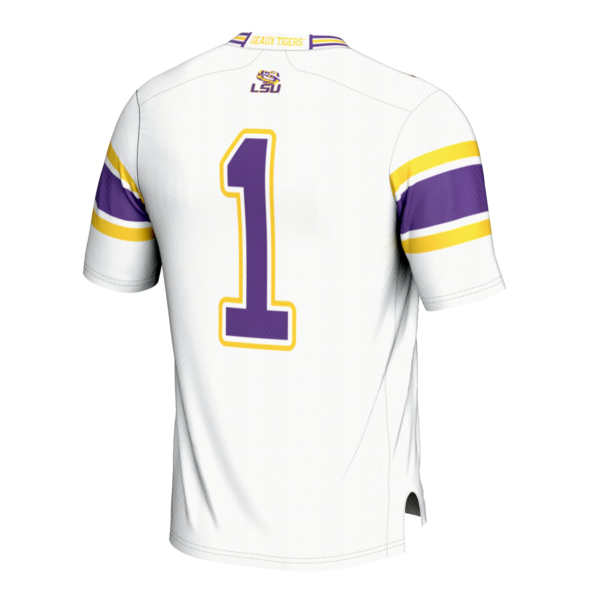 #1 LSU Tigers Football Jersey - White - back view