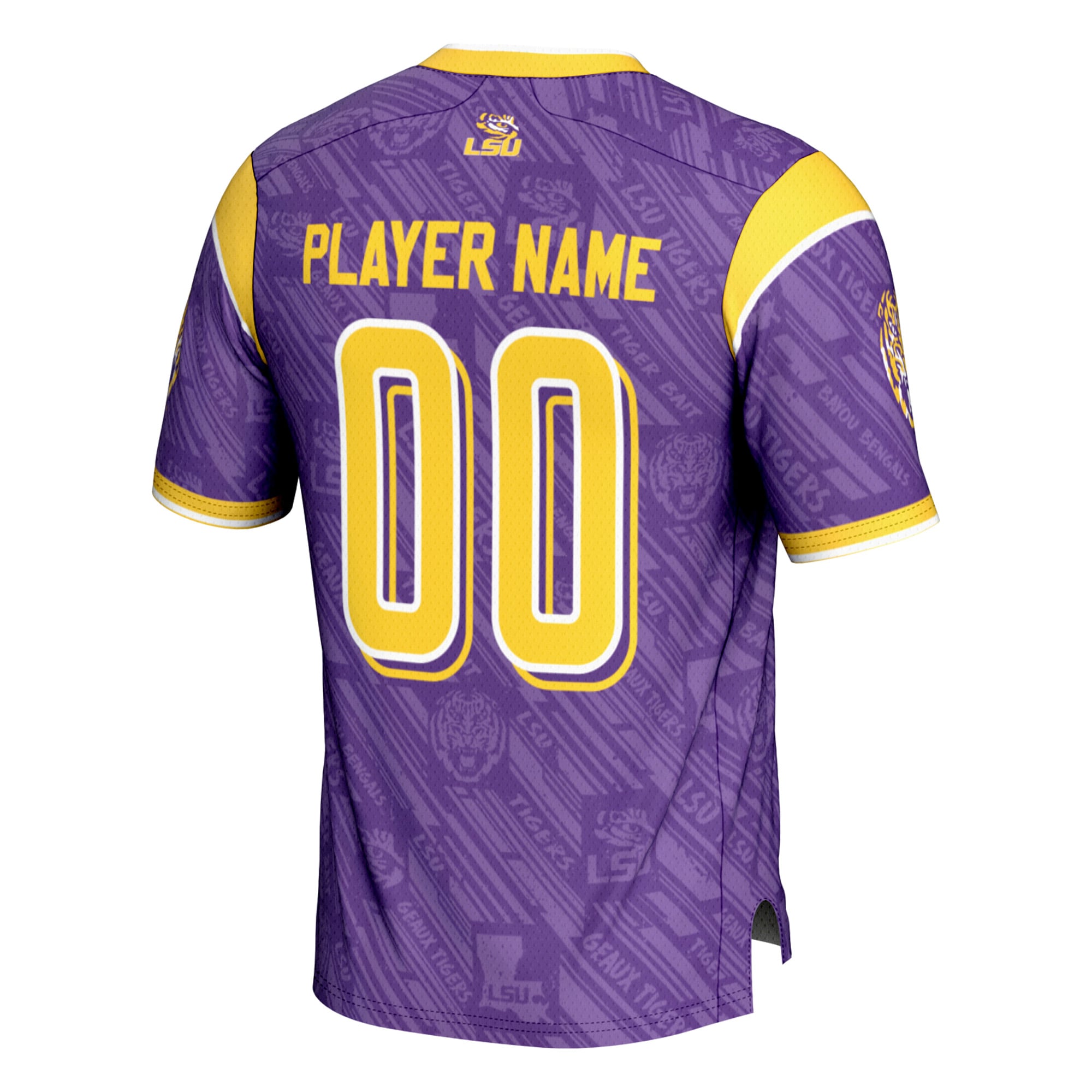 LSU Tigers Highlight Print Football Jersey Purple - back view