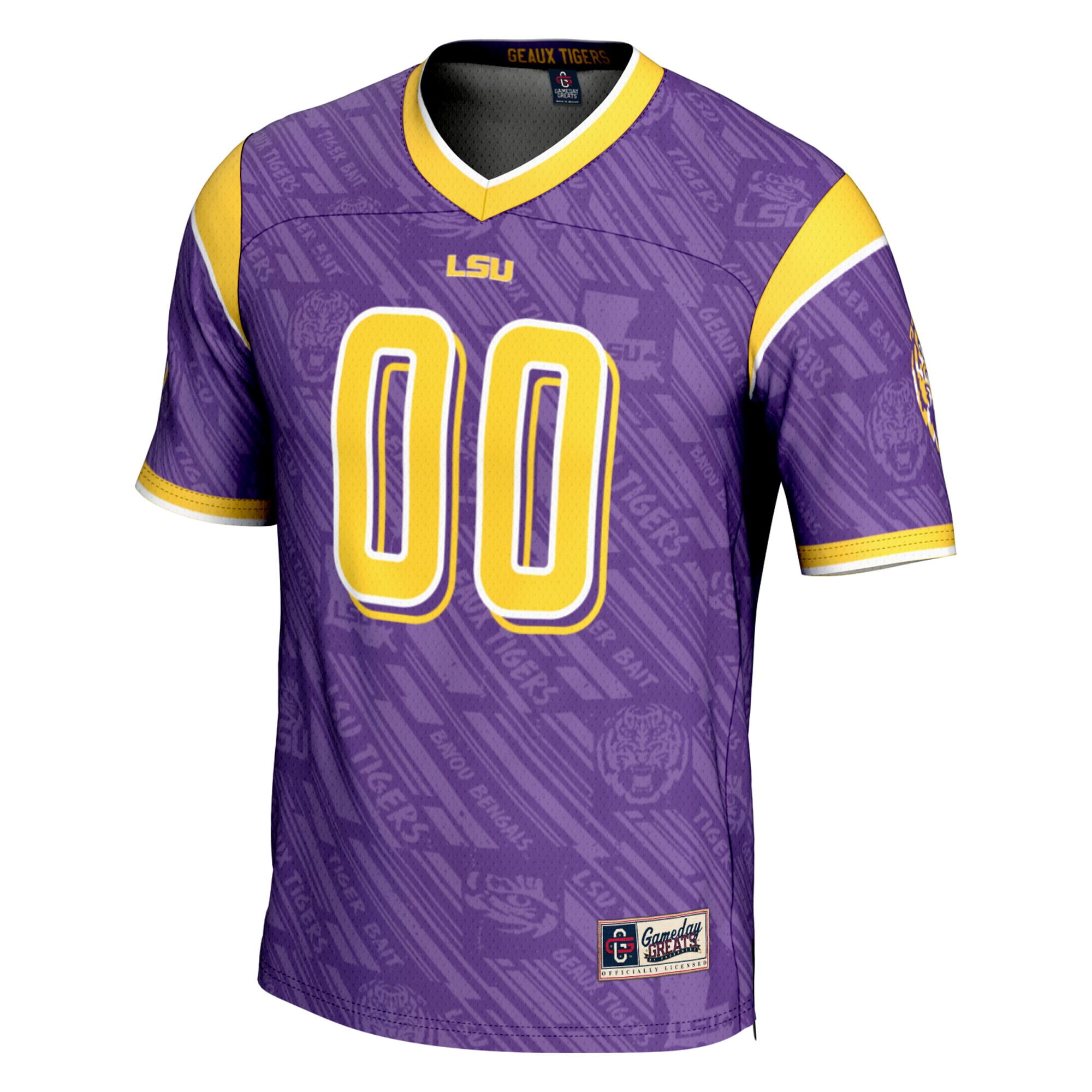 LSU Tigers Highlight Print Football Jersey Purple - front view