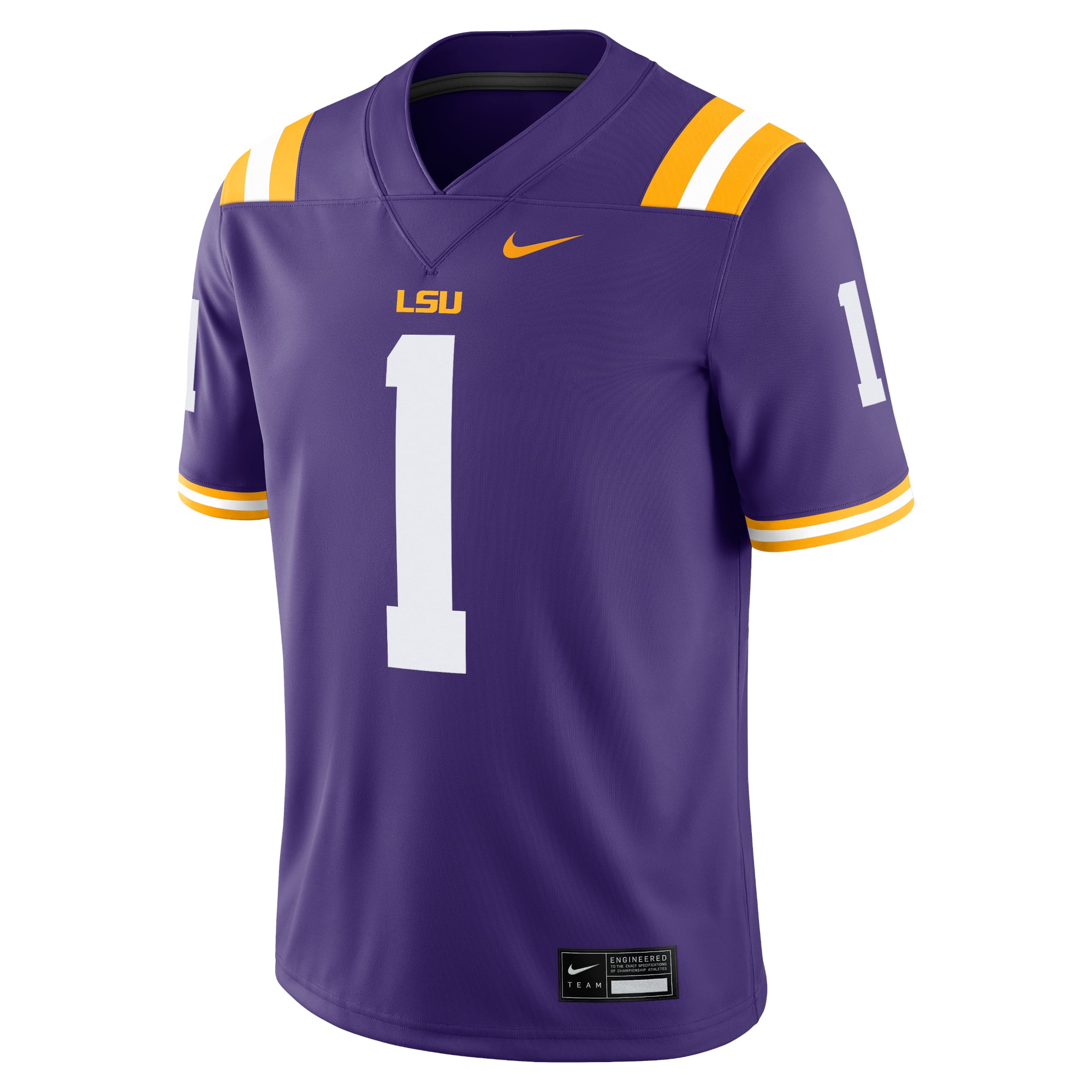 #1 LSU Tigers Jersey Purple - front view