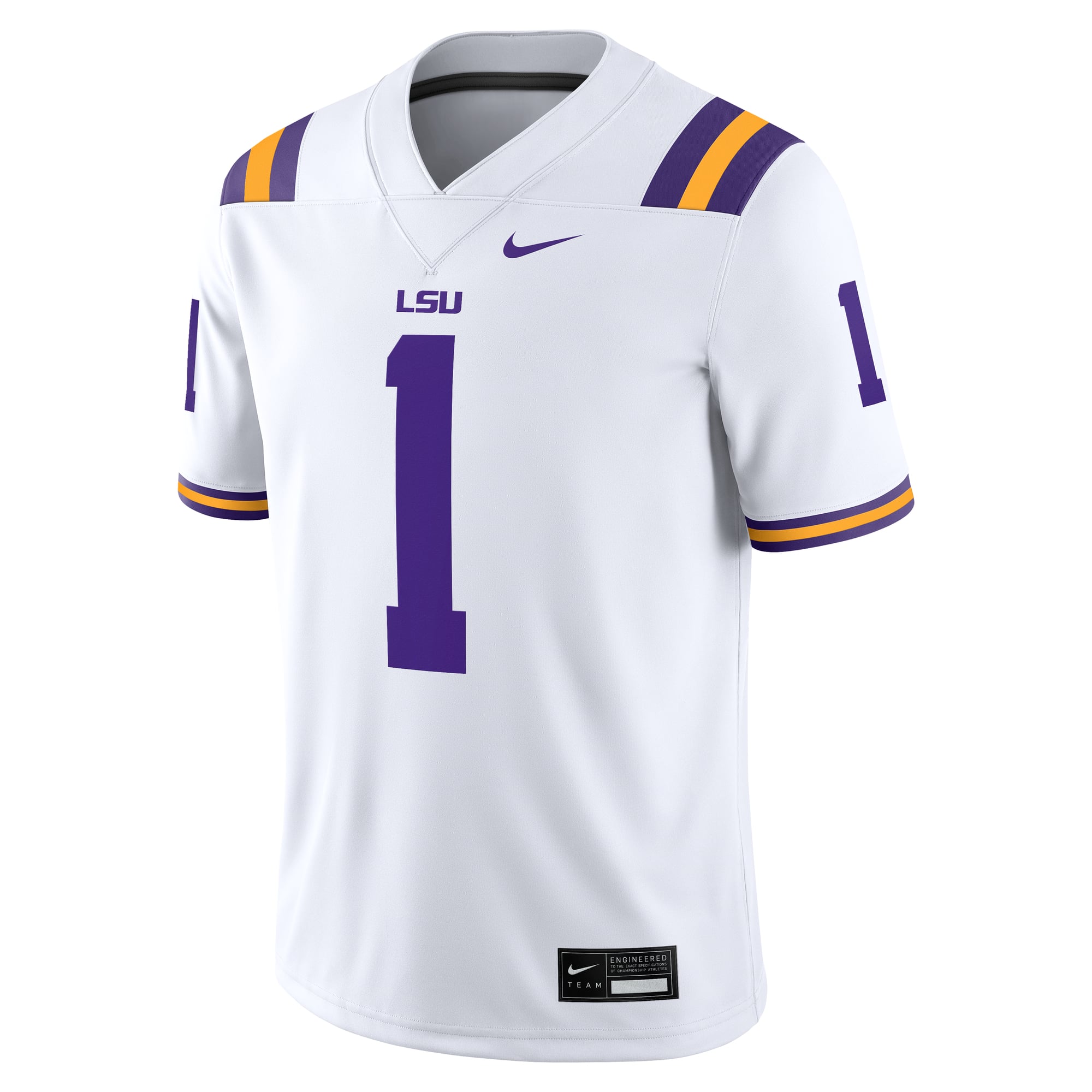#1 LSU Tigers Jersey White - front view