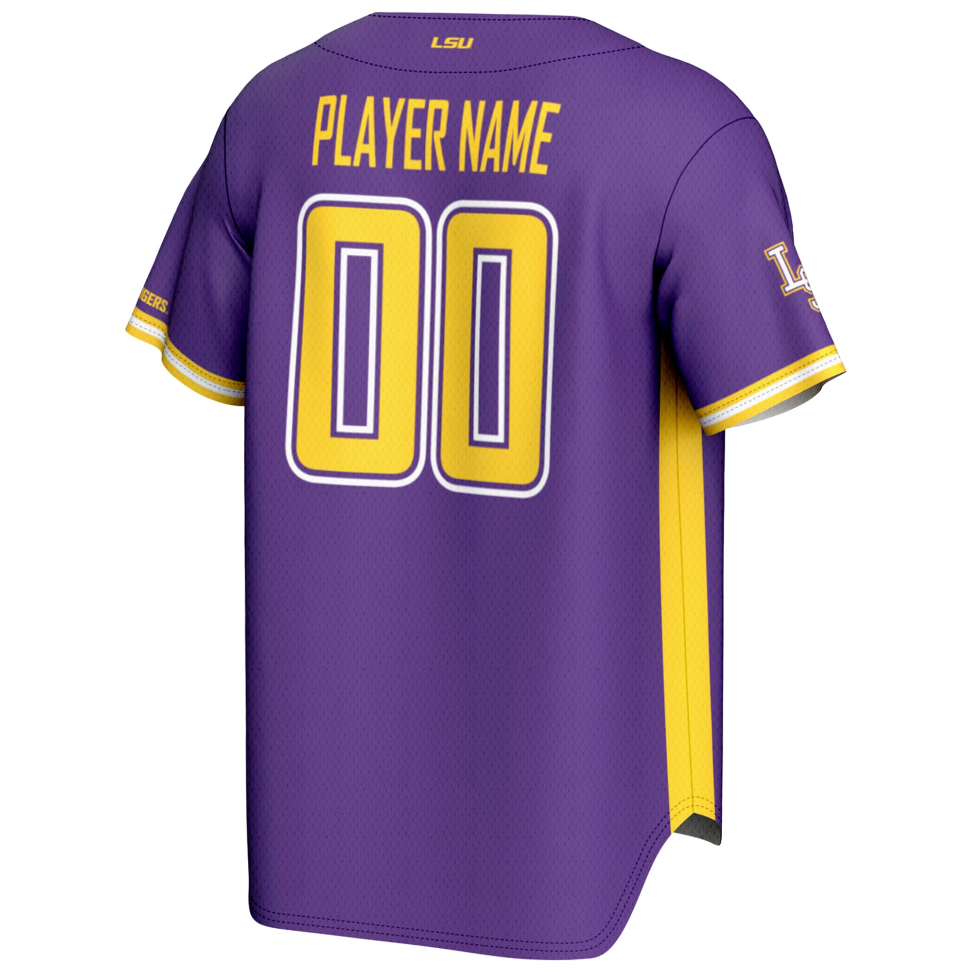 LSU Tigers Lightweight Baseball Jersey Purple - back view