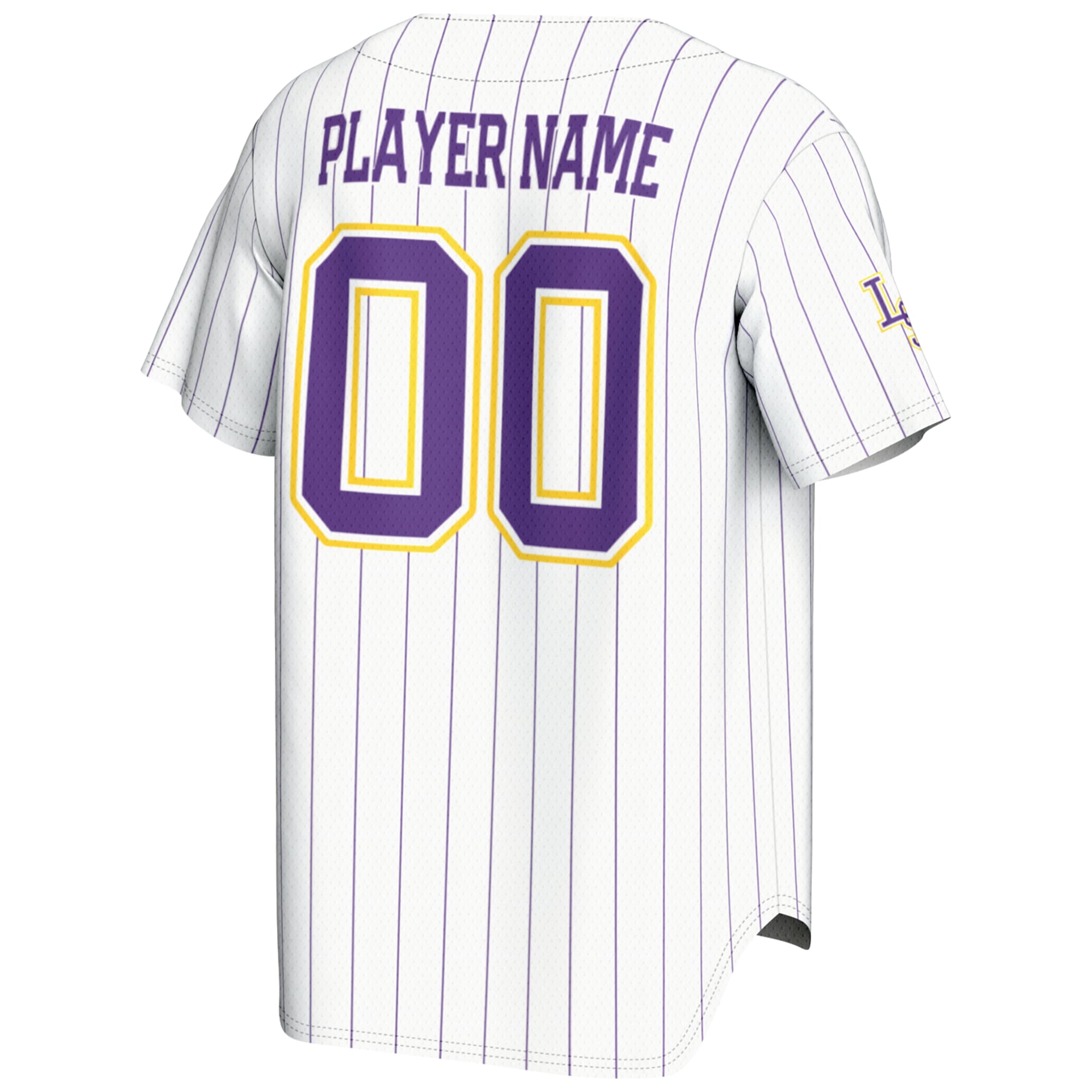 LSU Tigers Lightweight Baseball Jersey White - back view