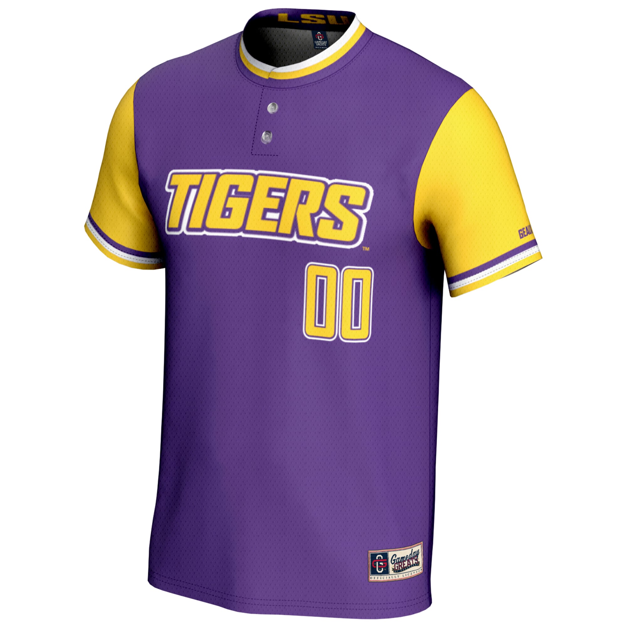 LSU Tigers Lightweight Softball Jersey Purple - front view