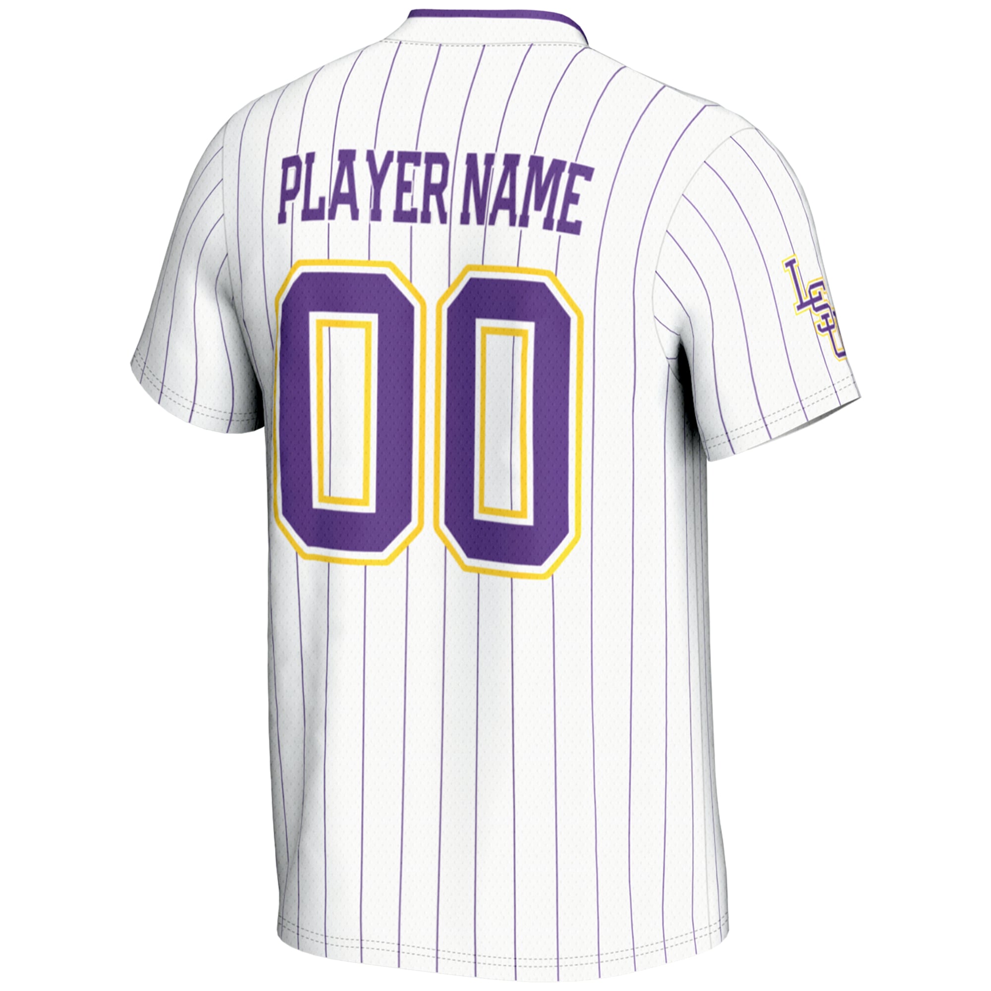 LSU Tigers Lightweight Softball Jersey White - back view