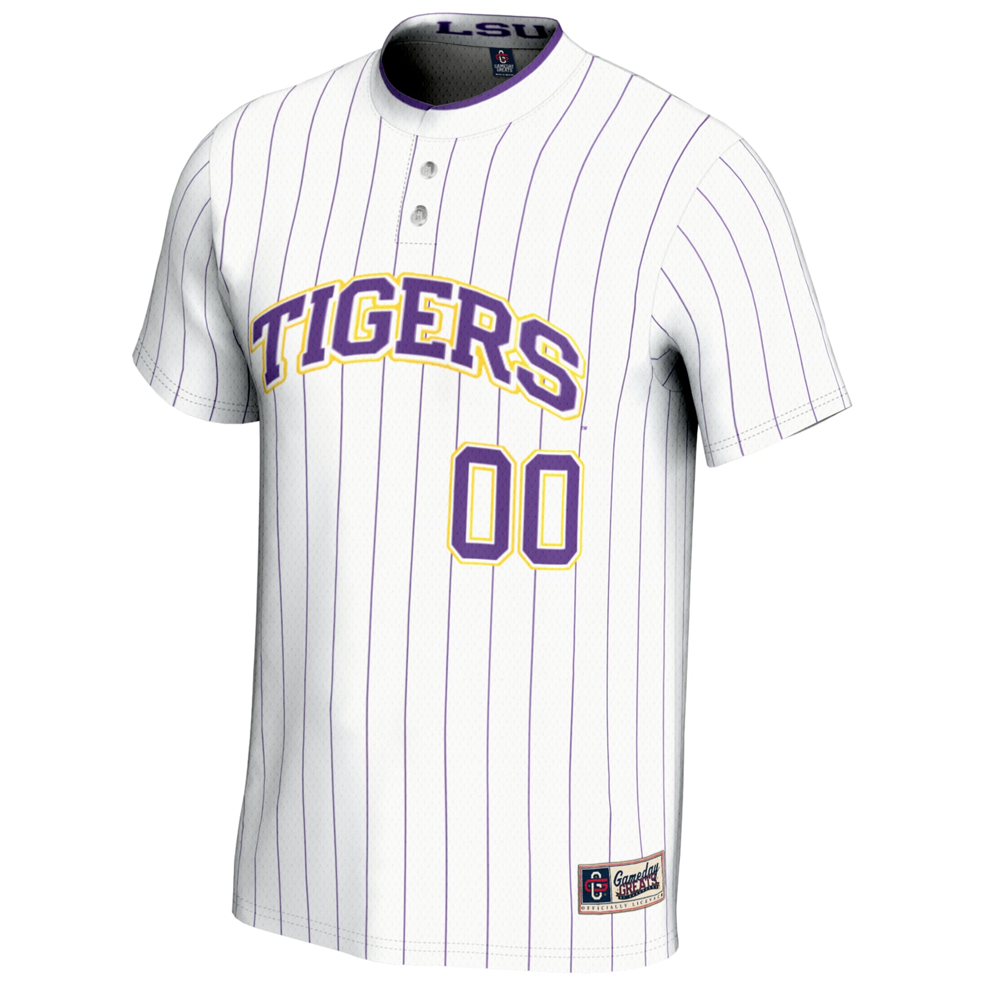 LSU Tigers Lightweight Softball Jersey White - front view
