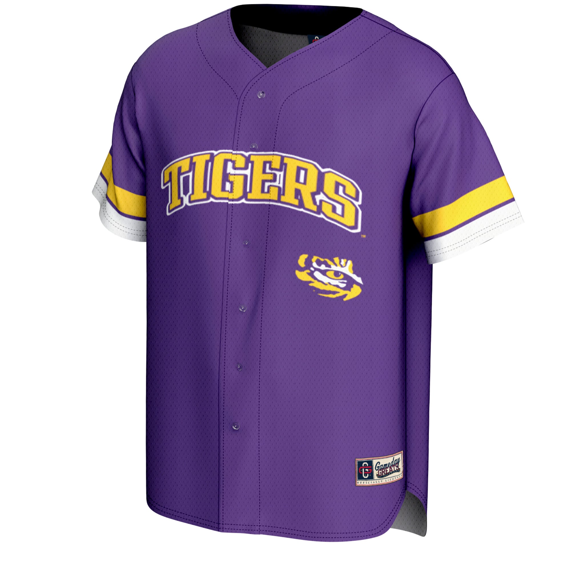 LSU Tigers Spirit Baseball Jersey Purple - front view