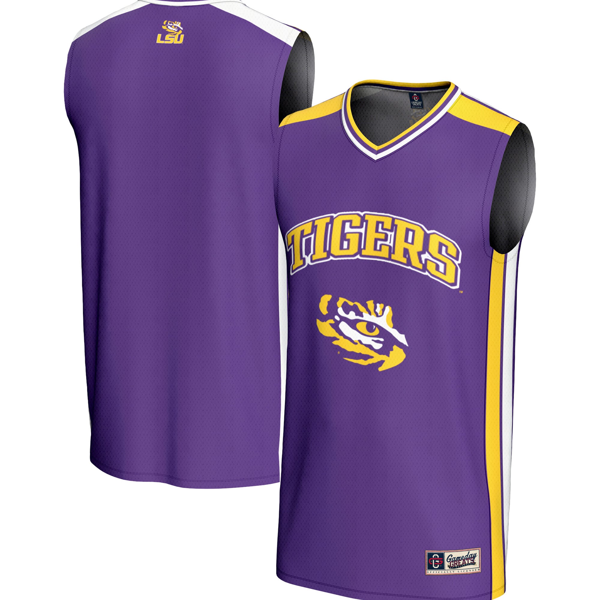 LSU Tigers Spirit Basketball Jersey Purple - front and back view