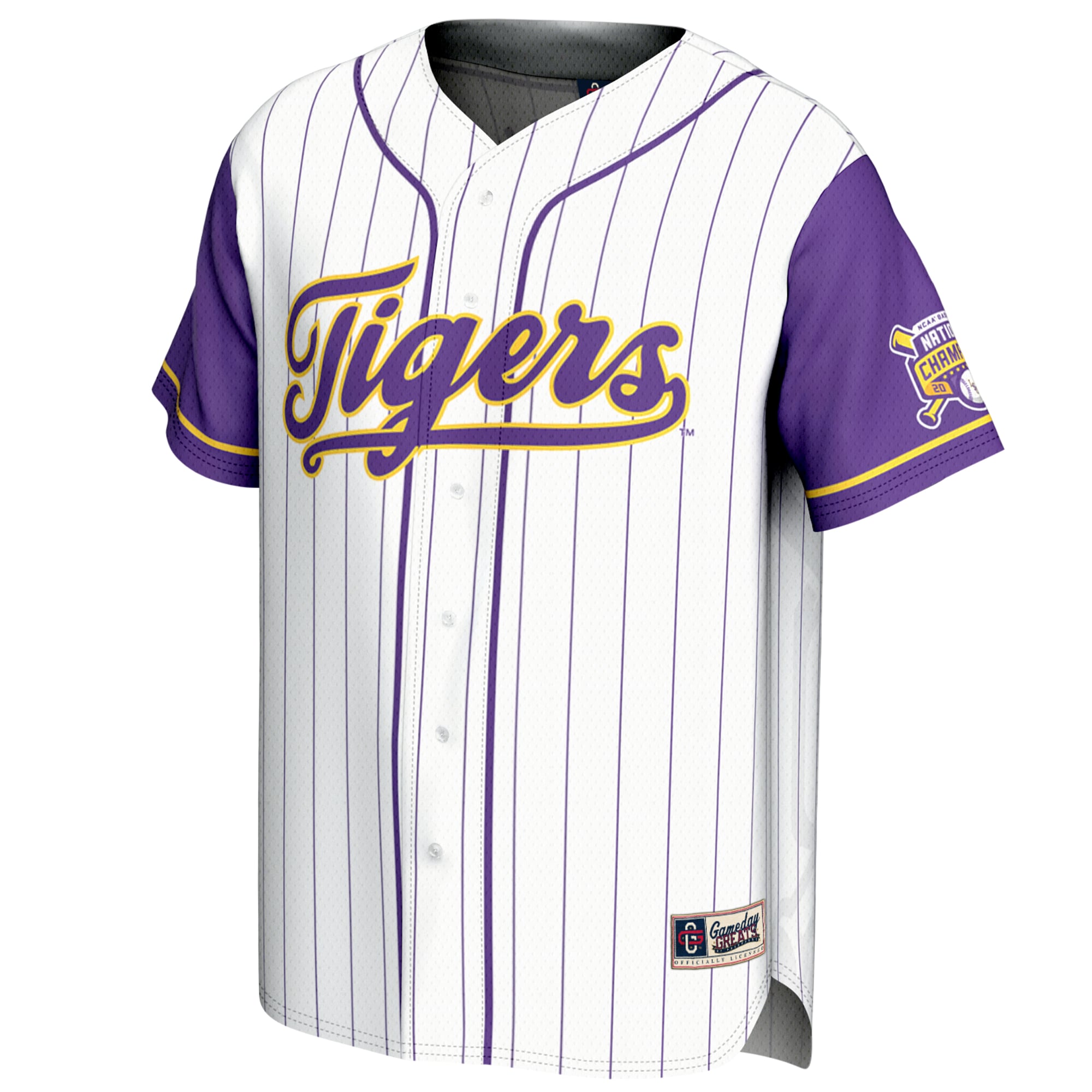 #1 LSU Tigers Unisex 2025 NCAA Baseball Men's College World Series Champions - front view