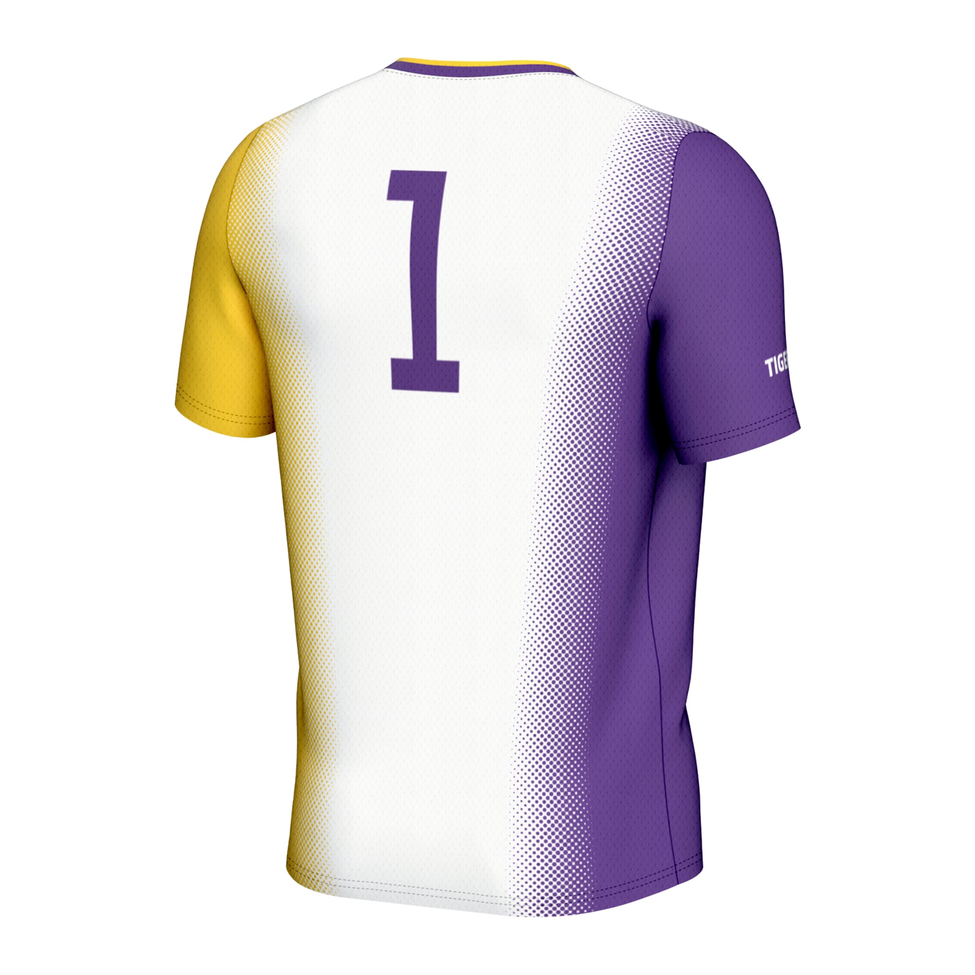 #1 LSU Tigers Unisex Lightweight Women's Soccer Jersey White - back view