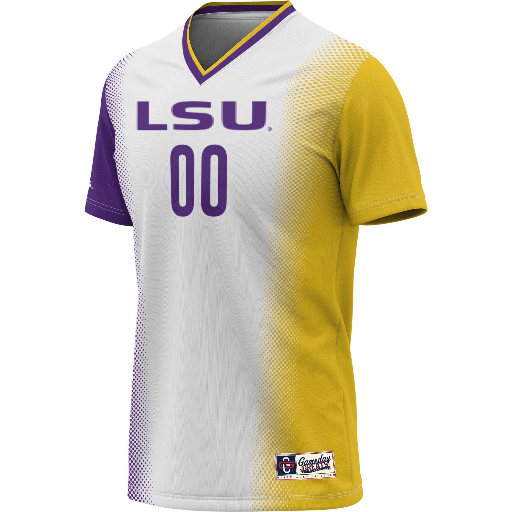 LSU Tigers Unisex Lightweight Women's Soccer Jersey White - front view