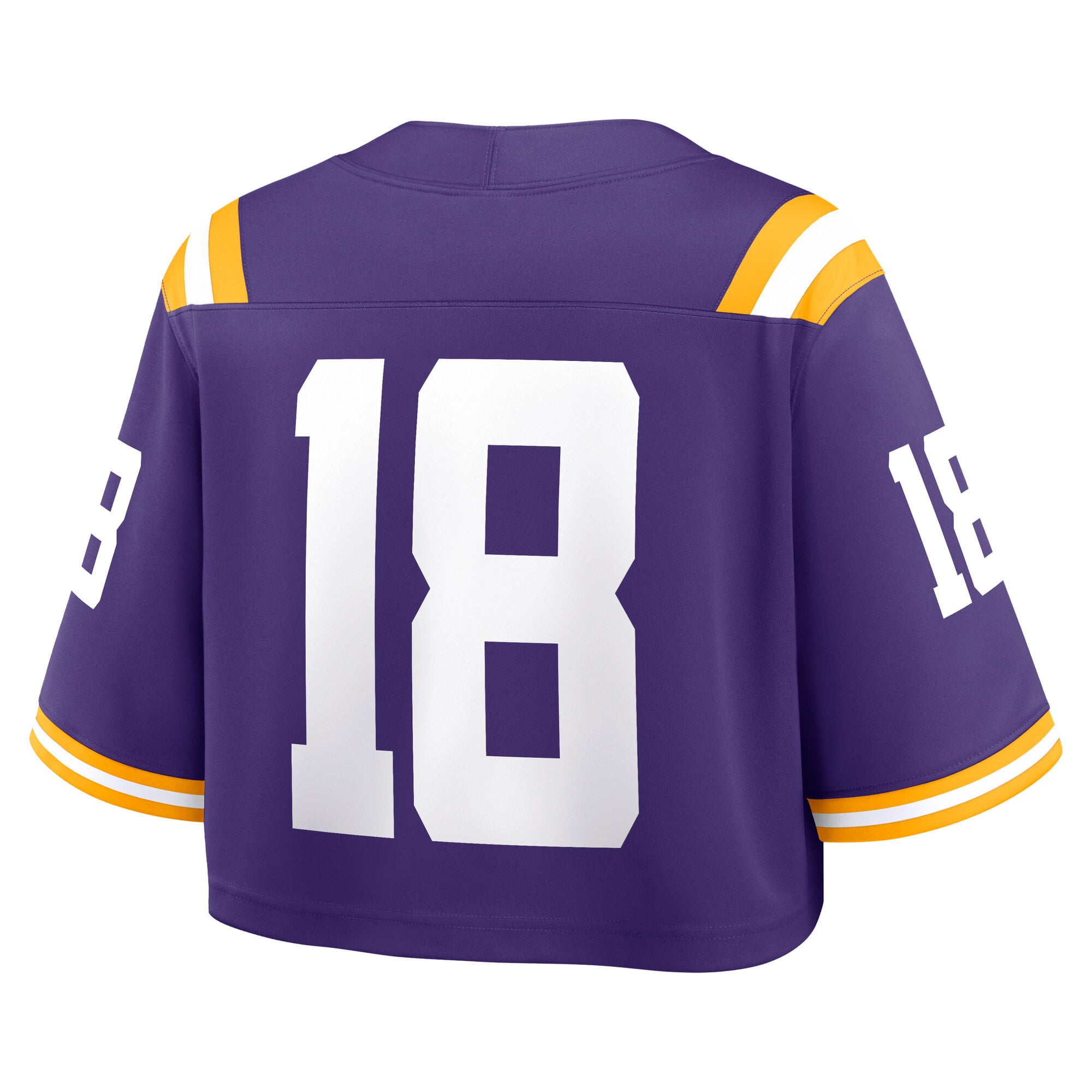 LSU Tigers Women's Crop Top Jersey Purple - back view