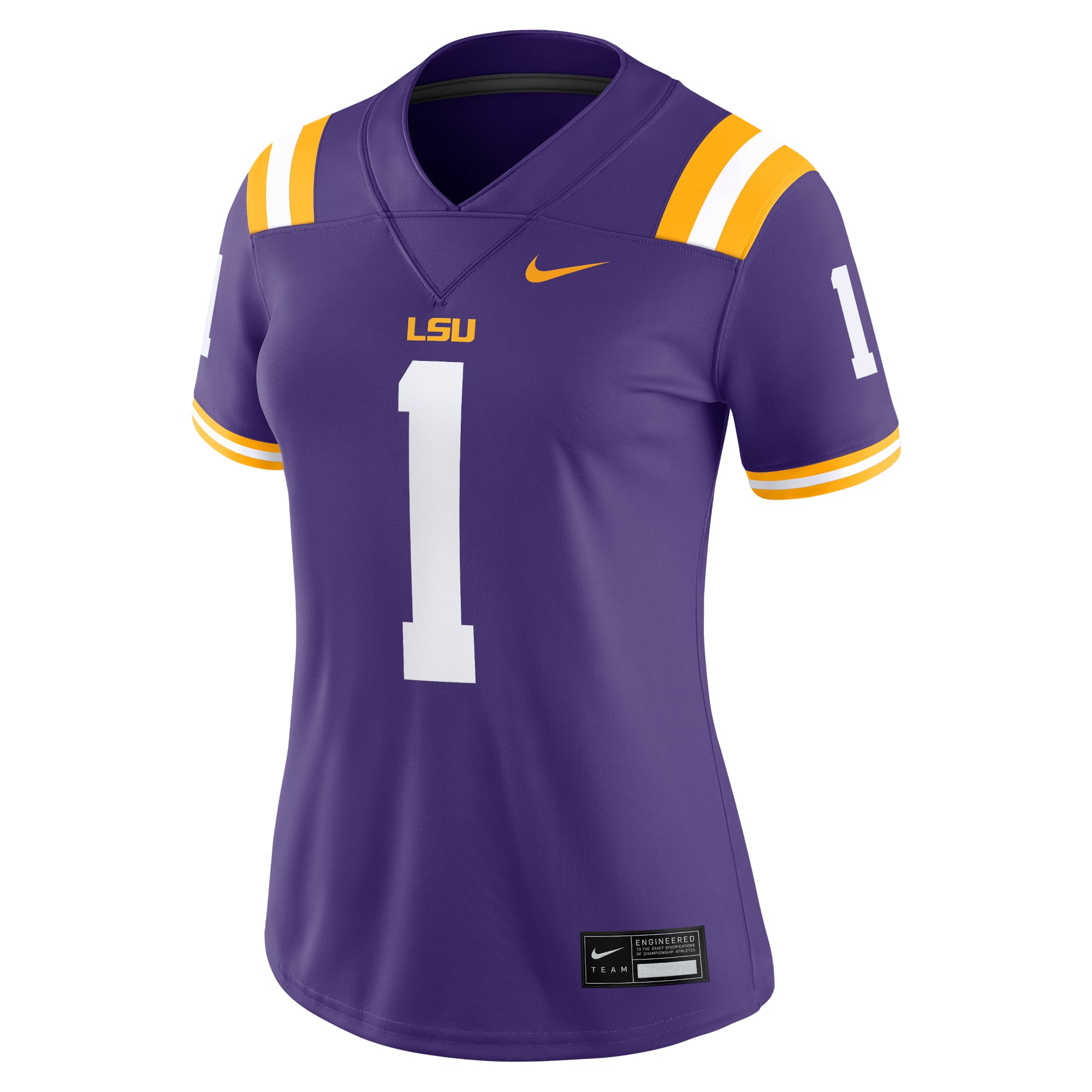 #1 LSU Tigers Women's Jersey Purple - front view