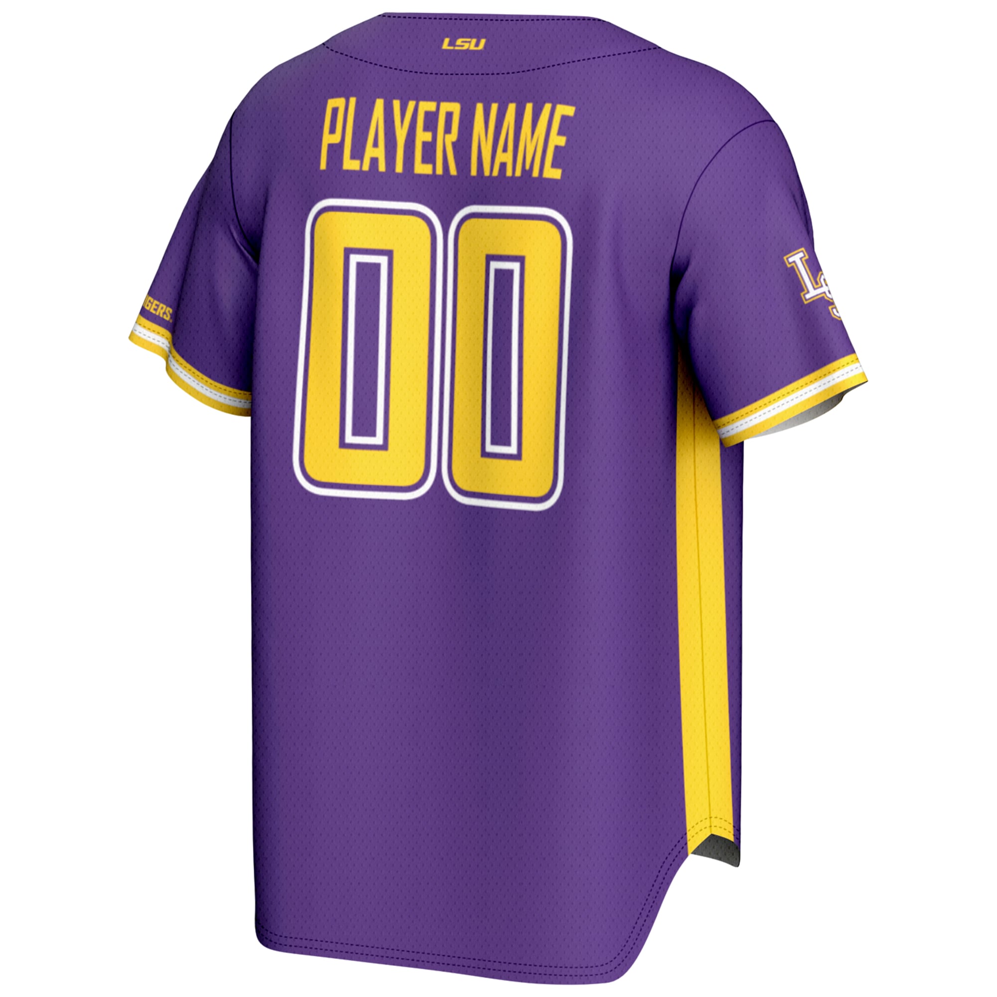 LSU Tigers Youth Lightweight Baseball Jersey Purple - back view