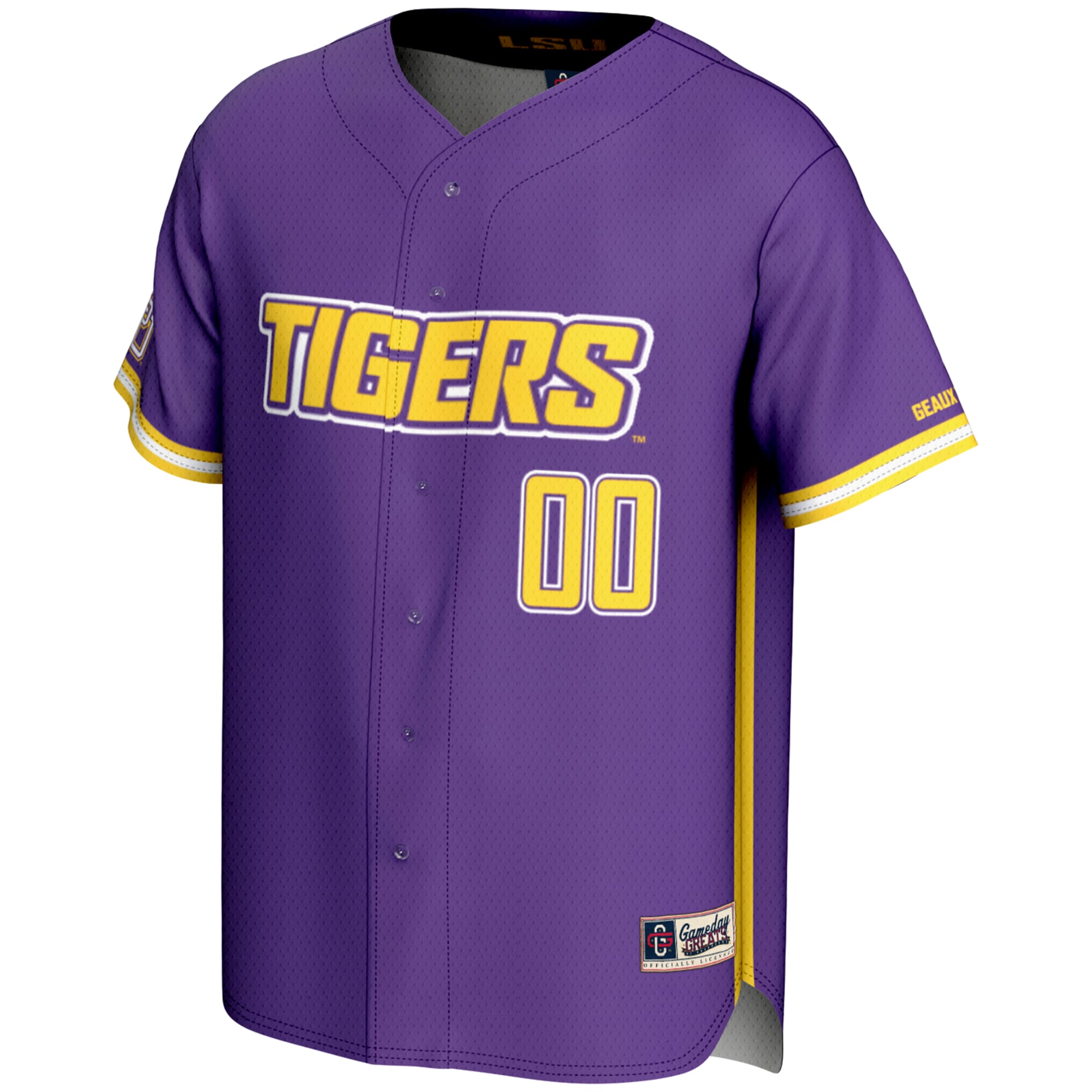 LSU Tigers Youth Lightweight Baseball Jersey Purple - front view