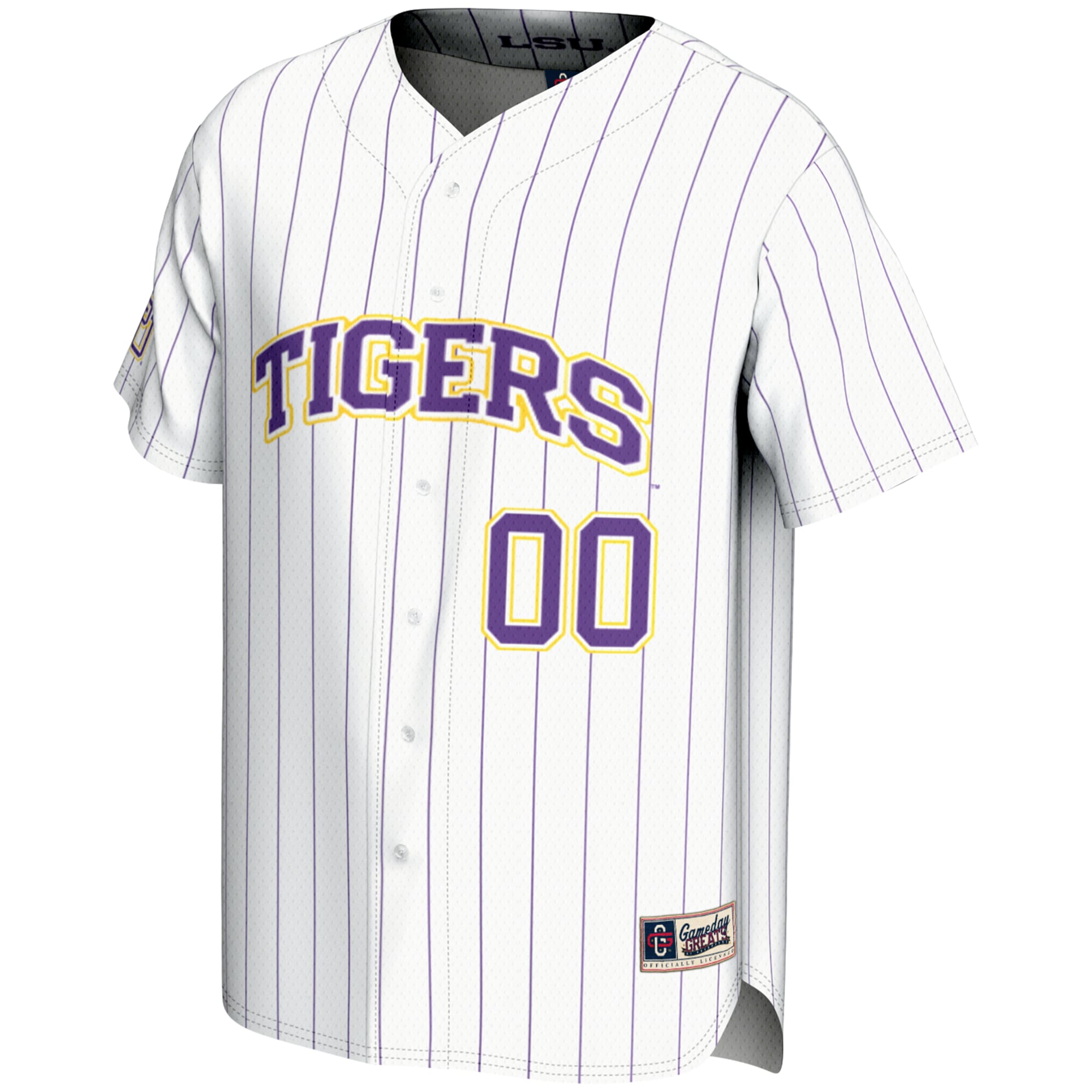 LSU Tigers Youth Lightweight Baseball Jersey White - front view