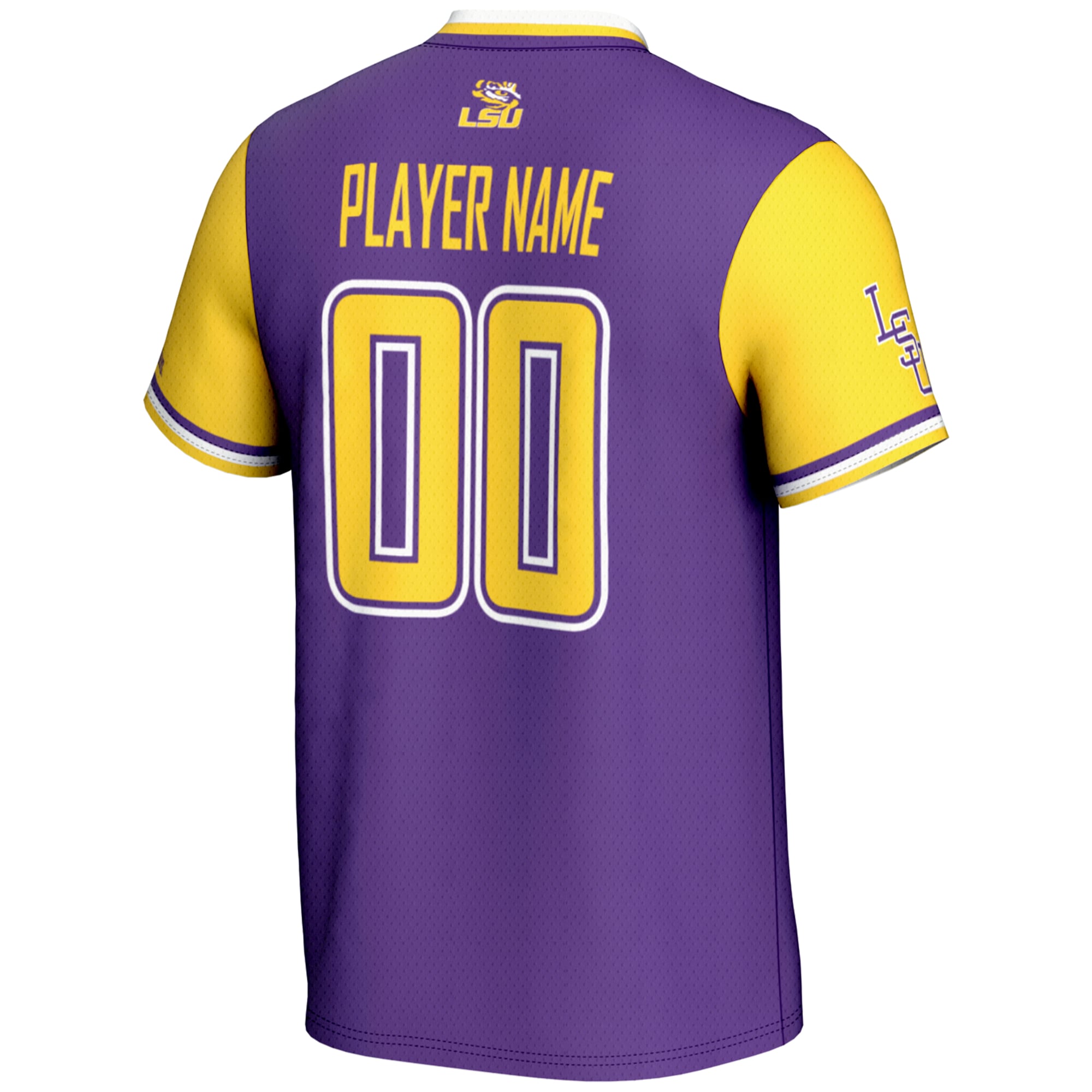 LSU Tigers Youth Lightweight Softball Jersey Purple - back view
