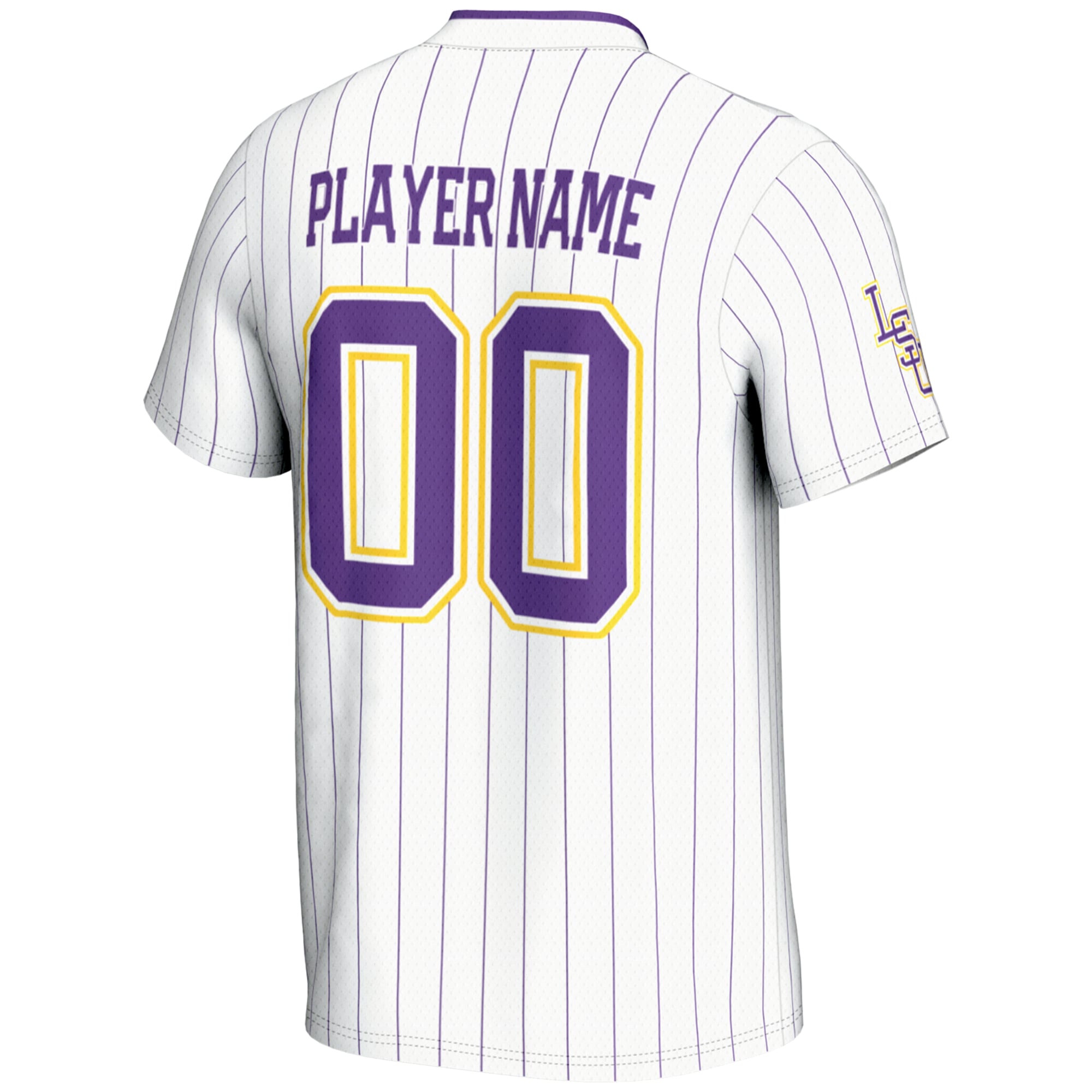 LSU Tigers Youth Lightweight Softball Jersey White - back view