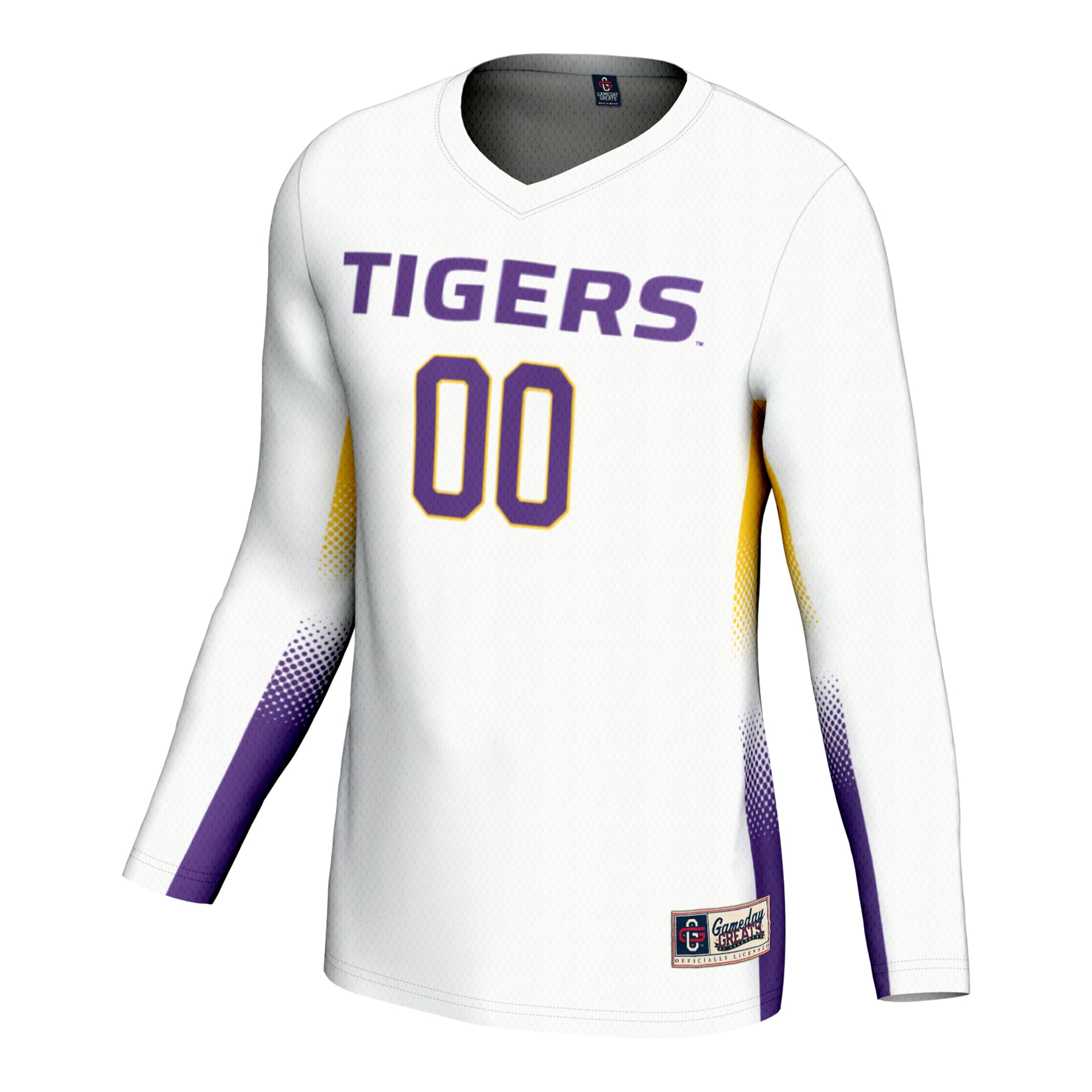 LSU Tigers Youth Lightweight Volleyball Jersey White - front view
