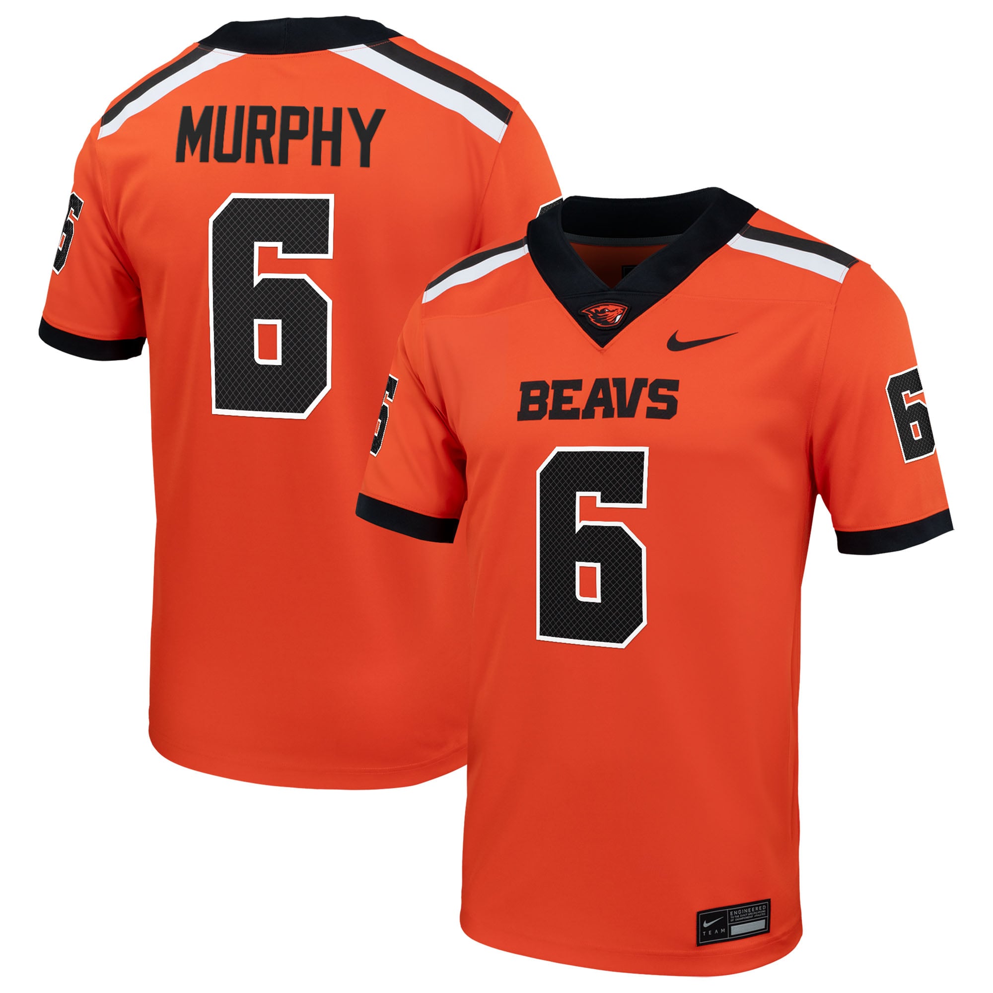 Maalik Murphy Oregon State Beavers Home Men's Football Jersey Orange - front and back view