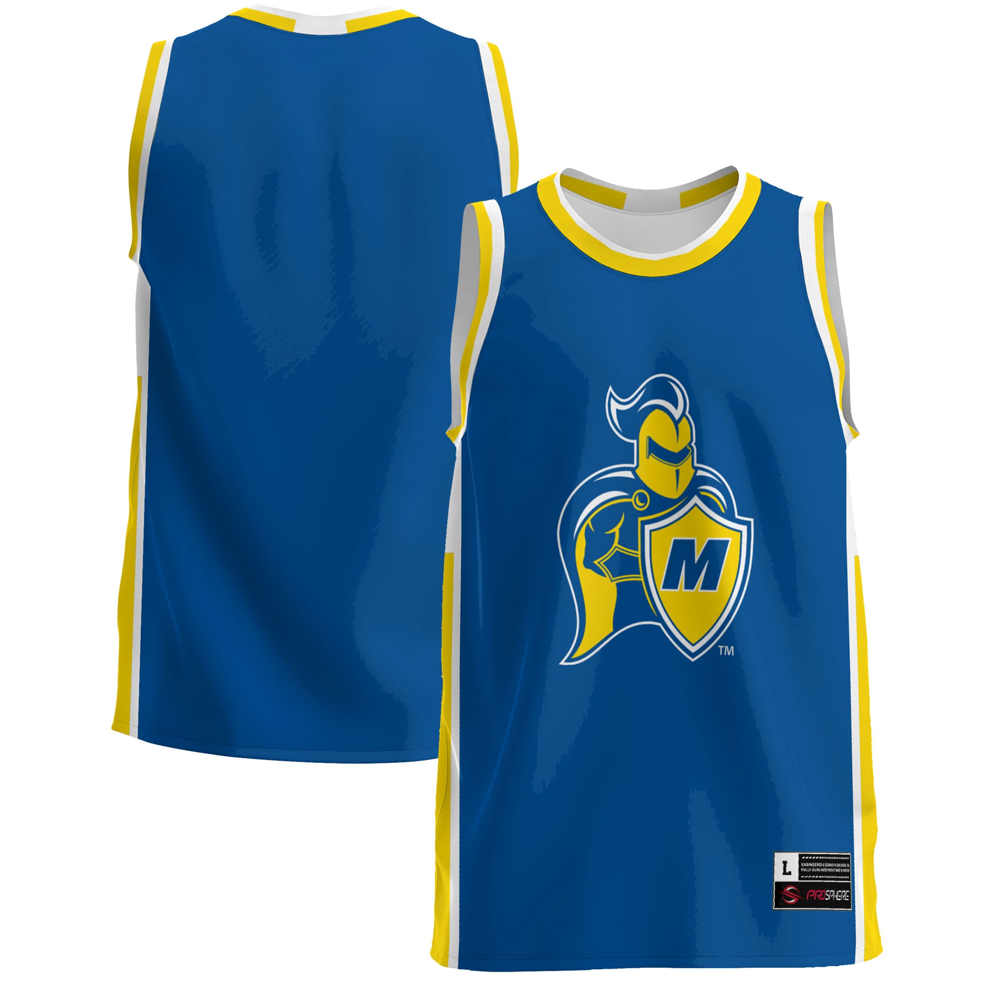 Madonna Crusaders Lightweight Basketball Jersey Blue - front and back view