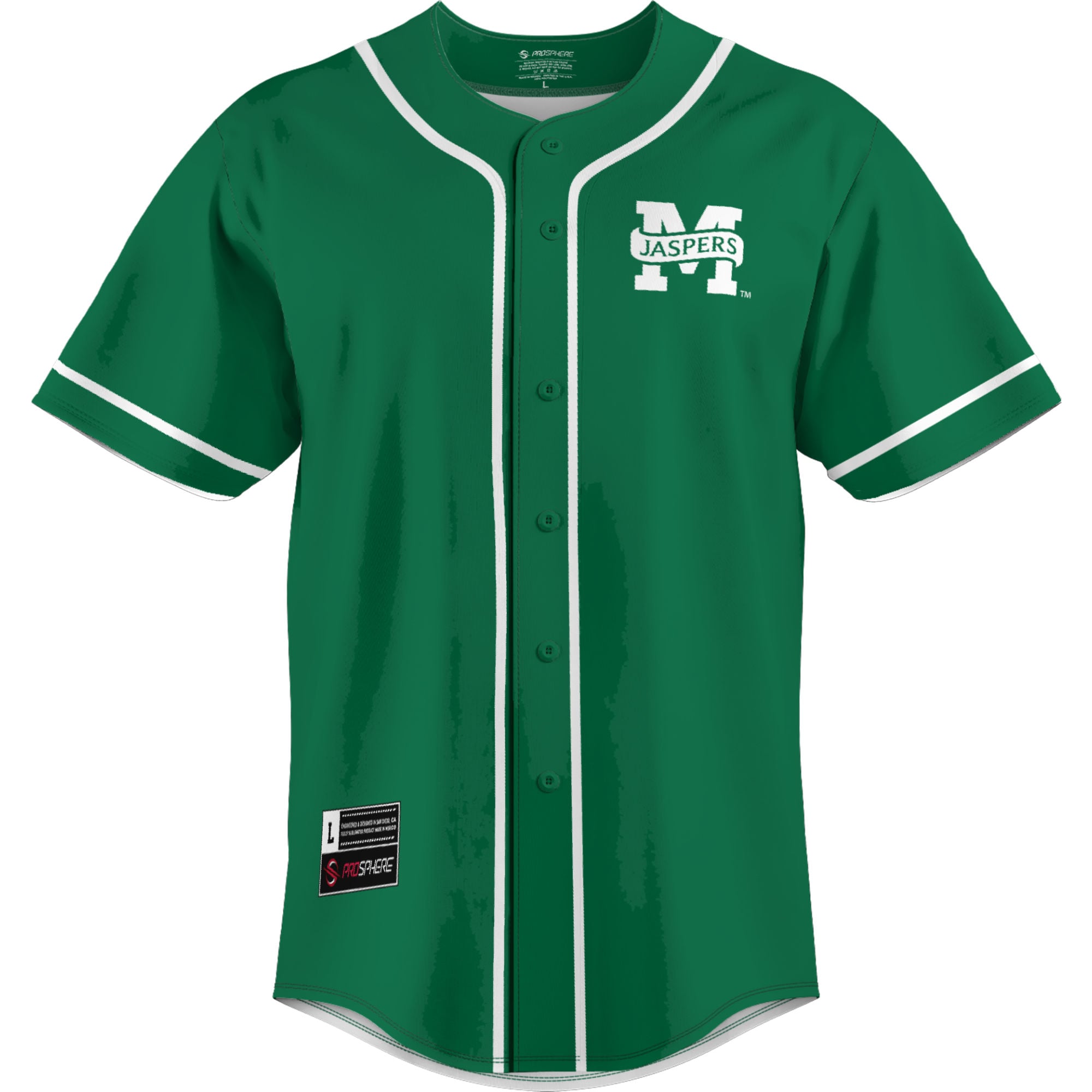 Manhattan Jaspers Lightweight Baseball Jersey Kelly Green - front view