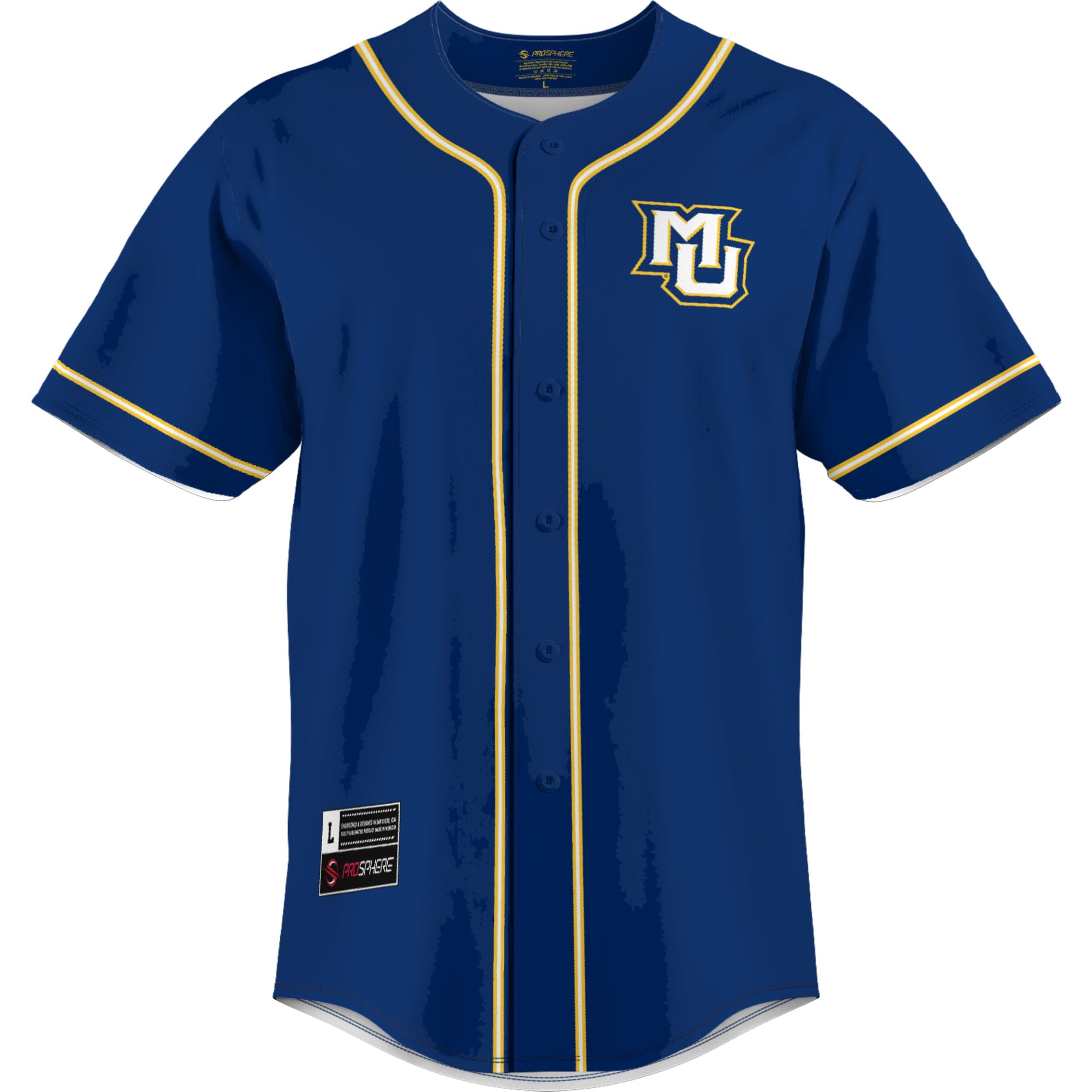 Marquette Golden Eagles Lightweight Baseball Jersey Blue - front view